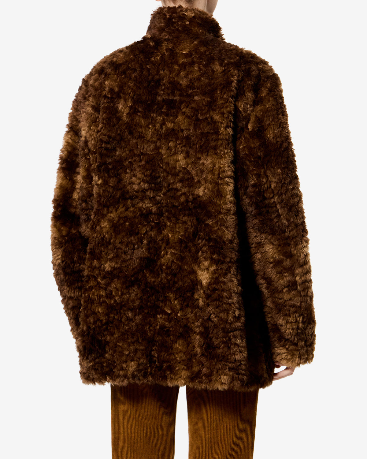 Isabel Marant Jya MA0554FA manteau marron fausse fourrure