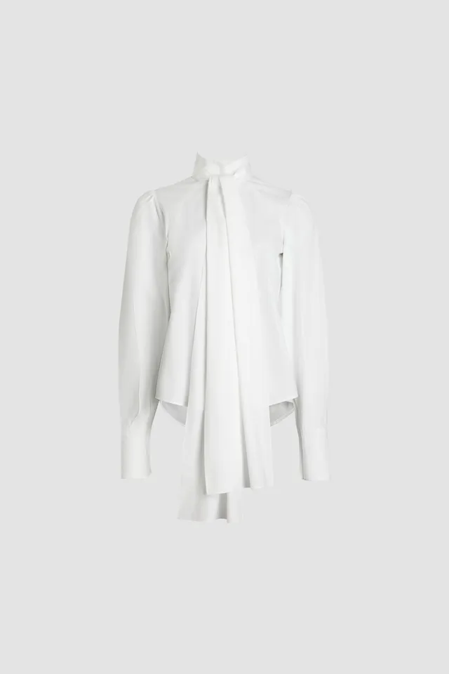 Patou H24BL0340017001W blouse blanche coton bio lavallière