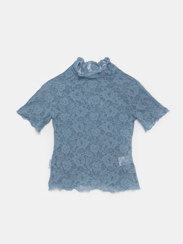 Ester Manas Floral Lace top dentelle bleu céruléen XS/S