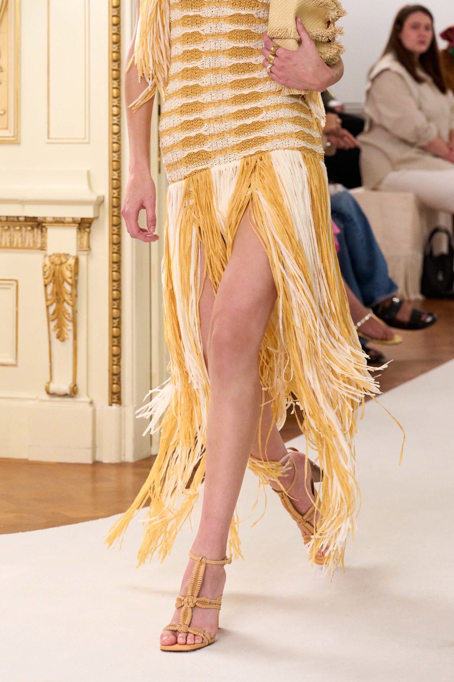 Ulla Johnson Aiko Macramé sandales à talon Miele beige