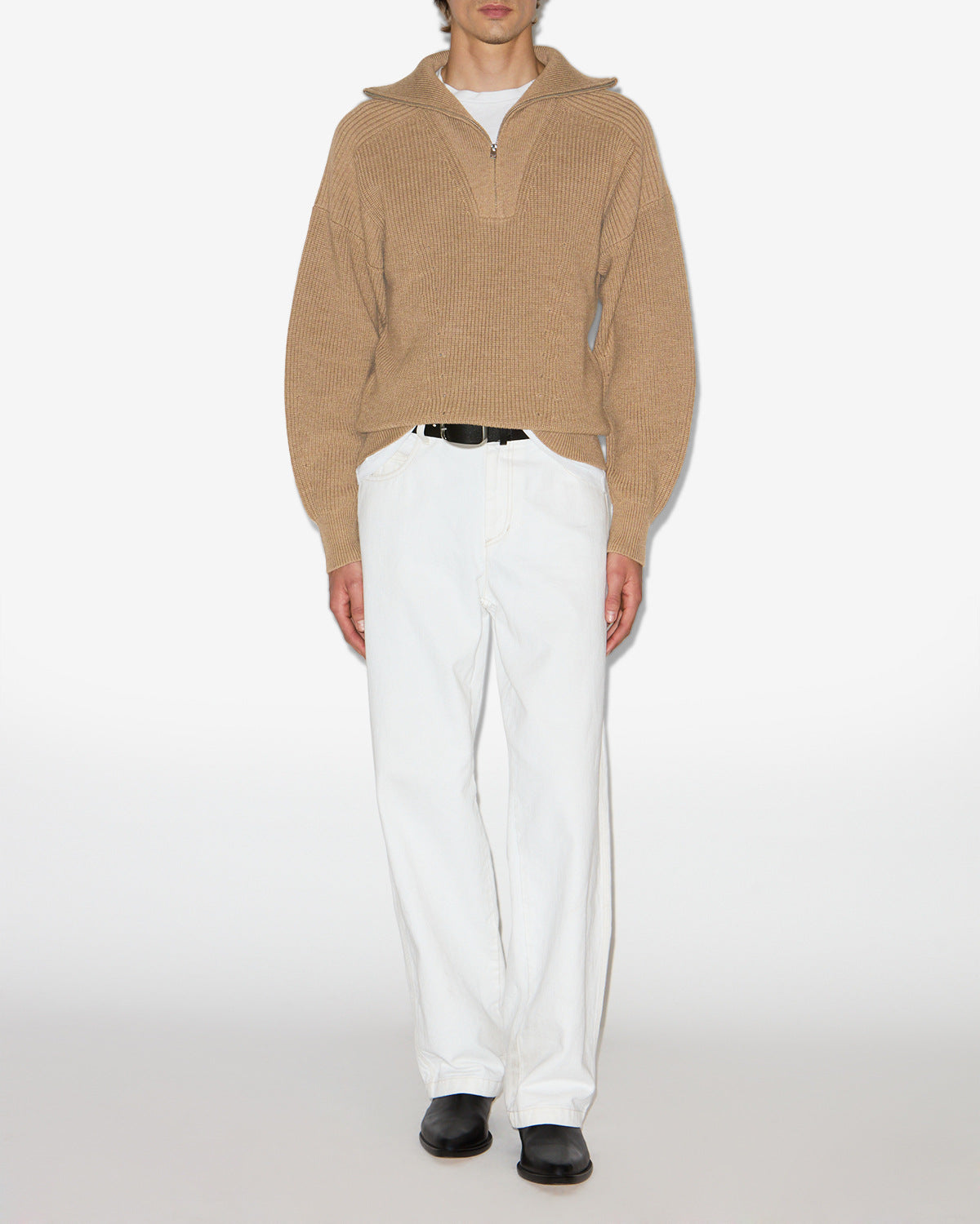 Isabel Marant Benny PU0080HA pull camel laine mérinos