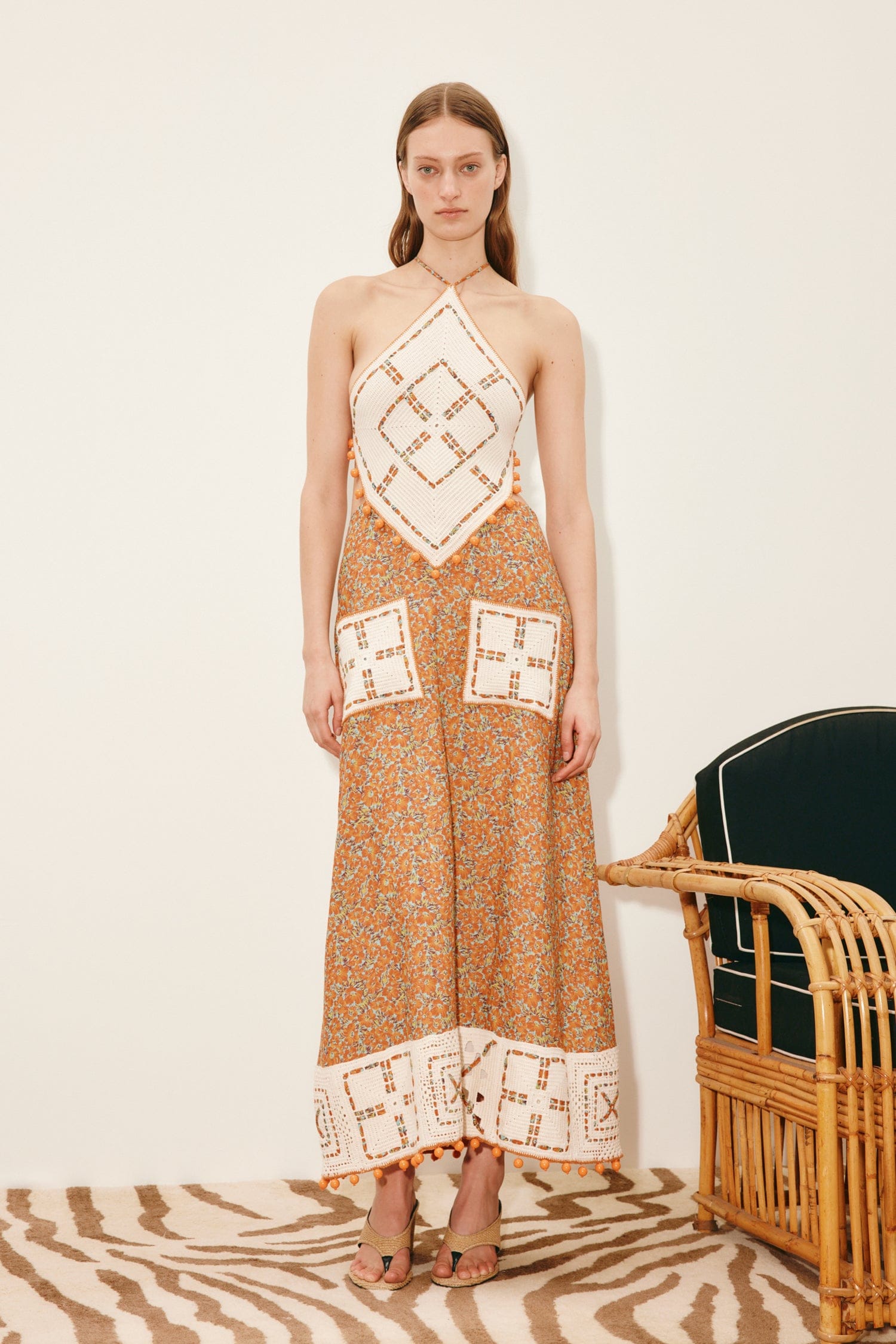 Alemaïs Marva robe halter midi crochet