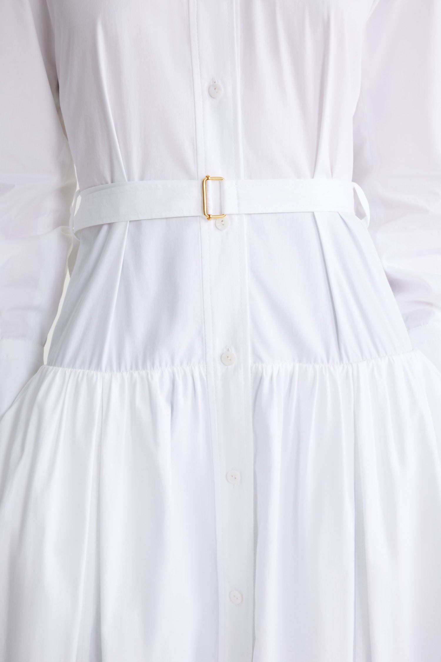 Patou DR154 robe chemise maxi coton bio blanche