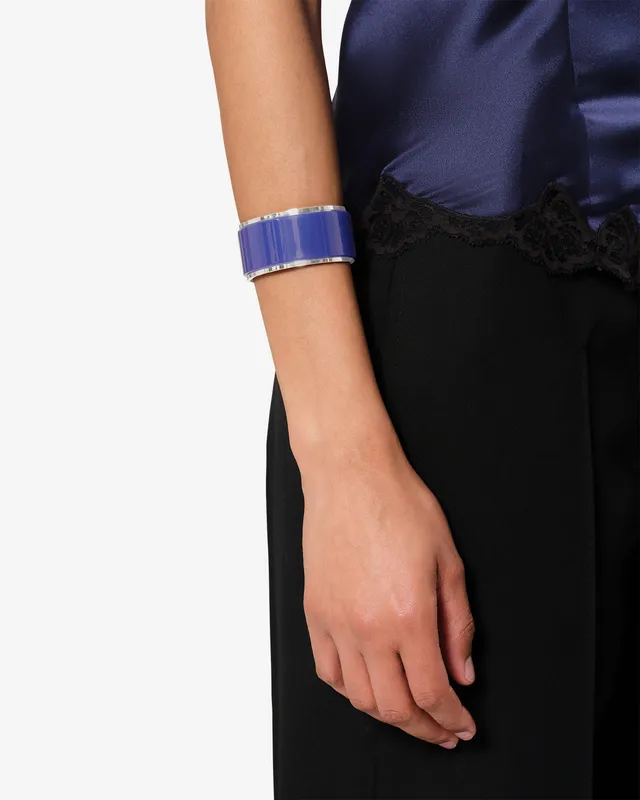 Isabel Marant Liu bracelet manchette bleu argenté T1