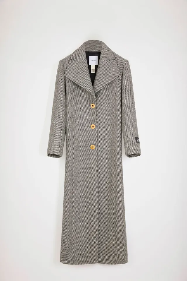 Patou CO017 manteau long laine Graphite gris