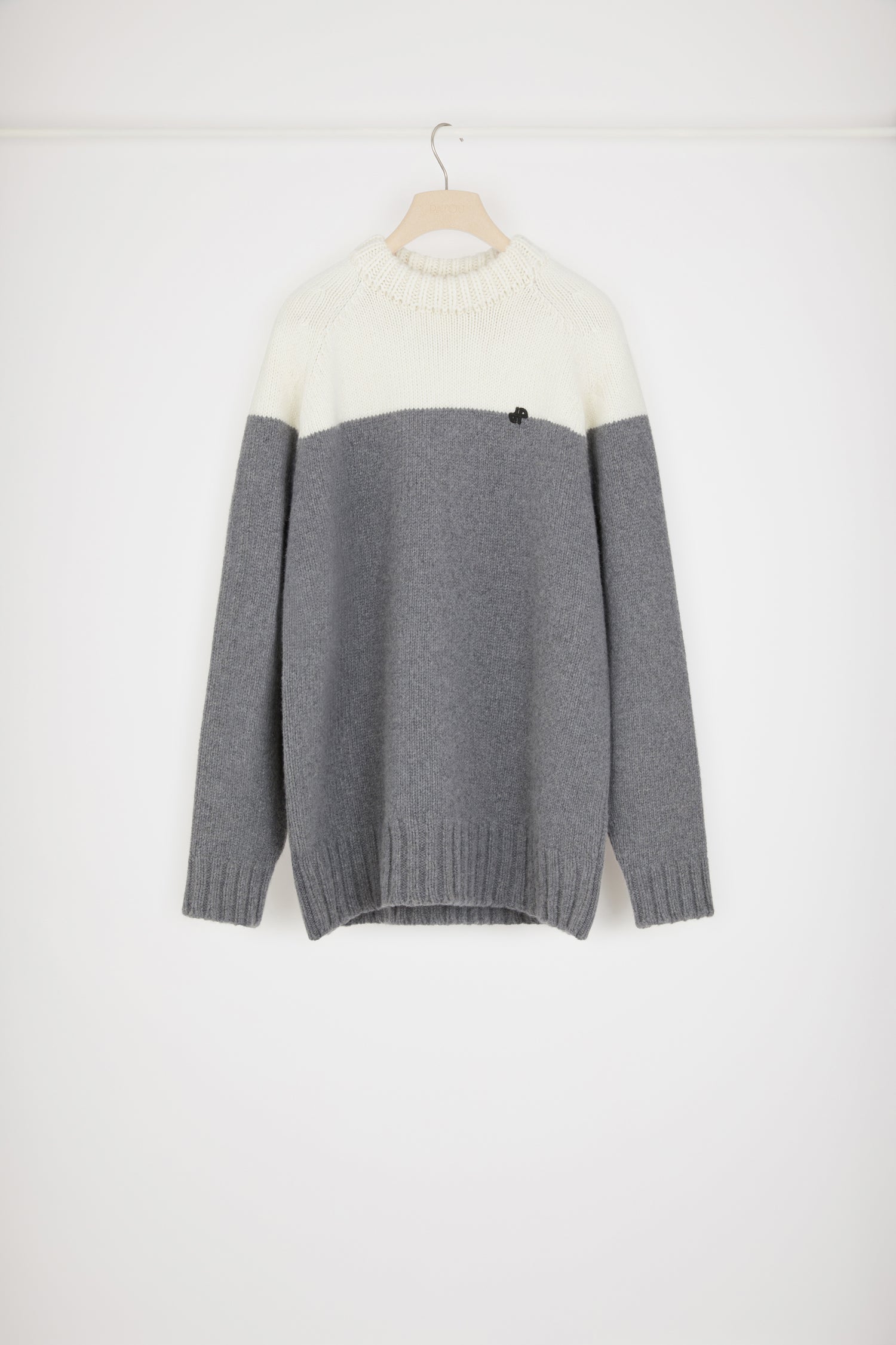 Patou pull col rond KN145 laine cachemire graphite XS-XXL