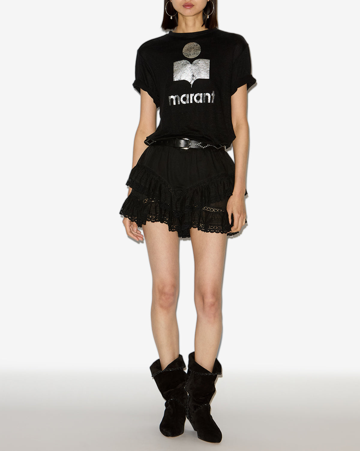 Isabel Marant Zewel t-shirt lin noir logo