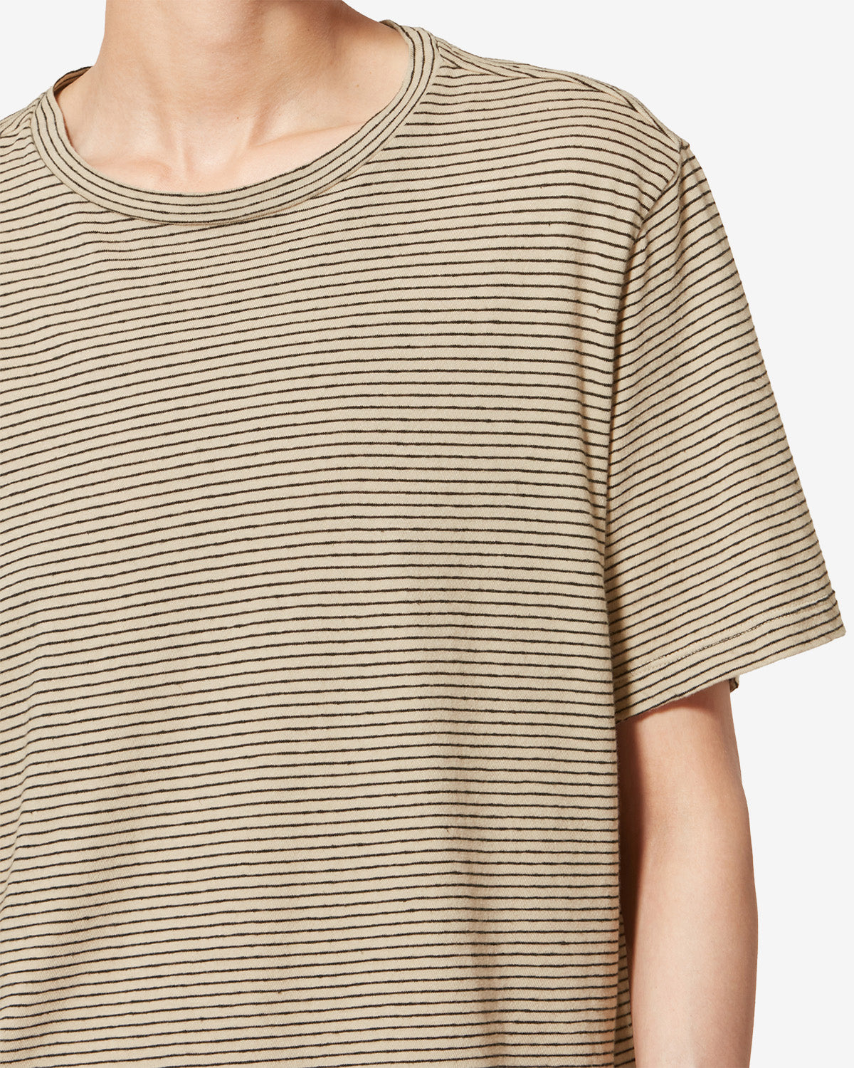 Isabel Marant Zewel TS0001FD-D1N02E t-shirt noir-beige lin