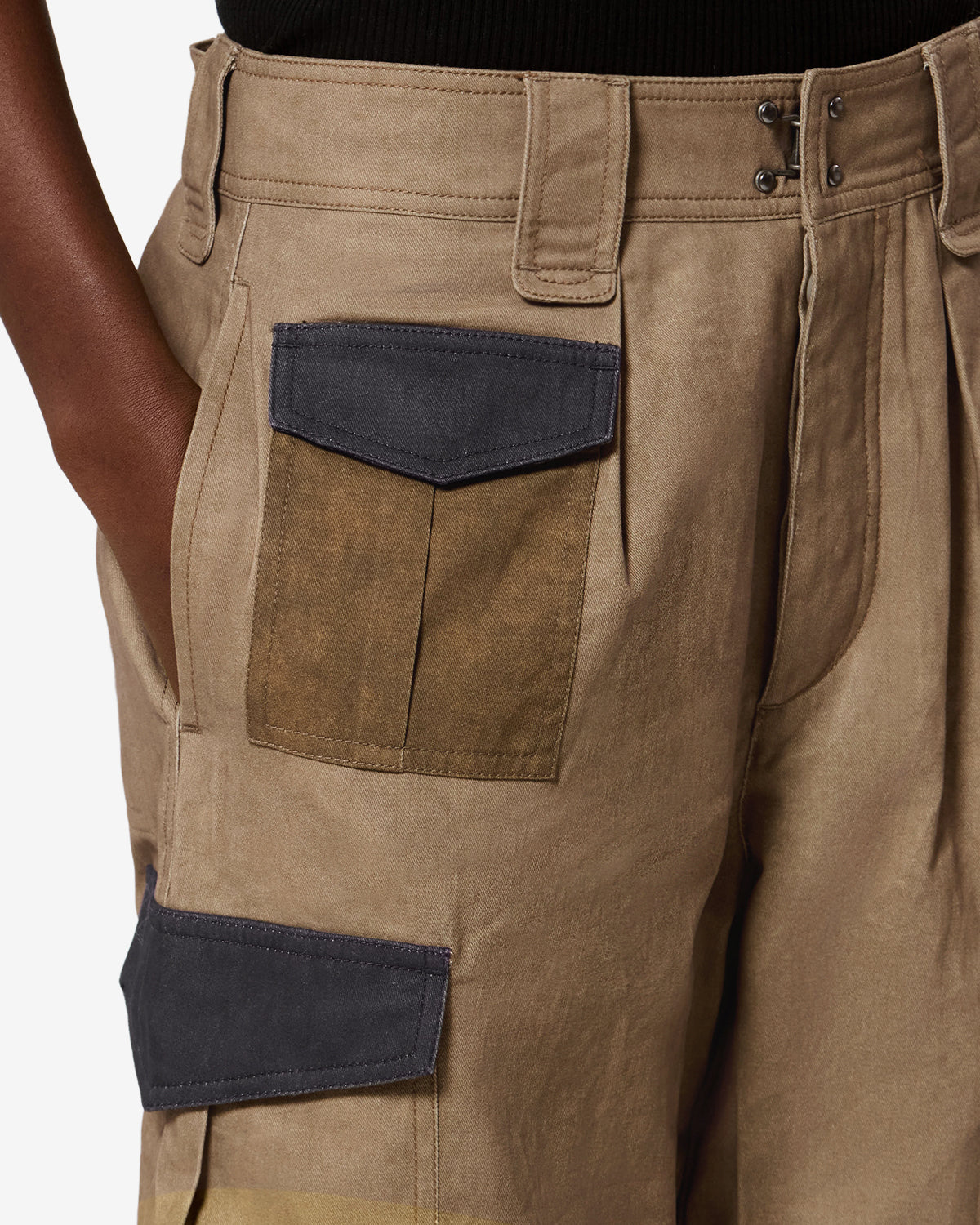 Isabel Marant Renzae pantalon cargo kaki coton