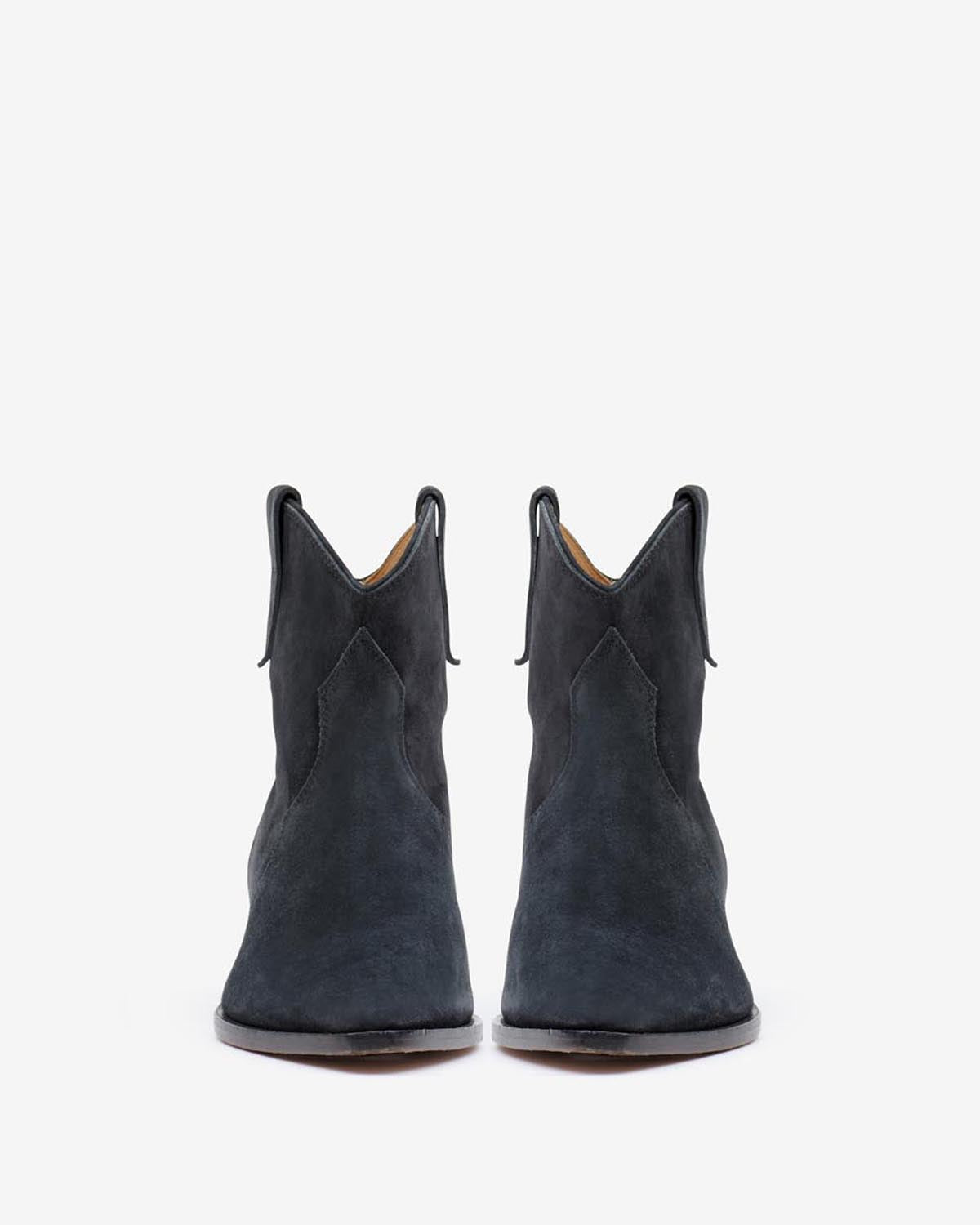 Isabel Marant Dewina bottines cuir noir délavé talon 4 cm
