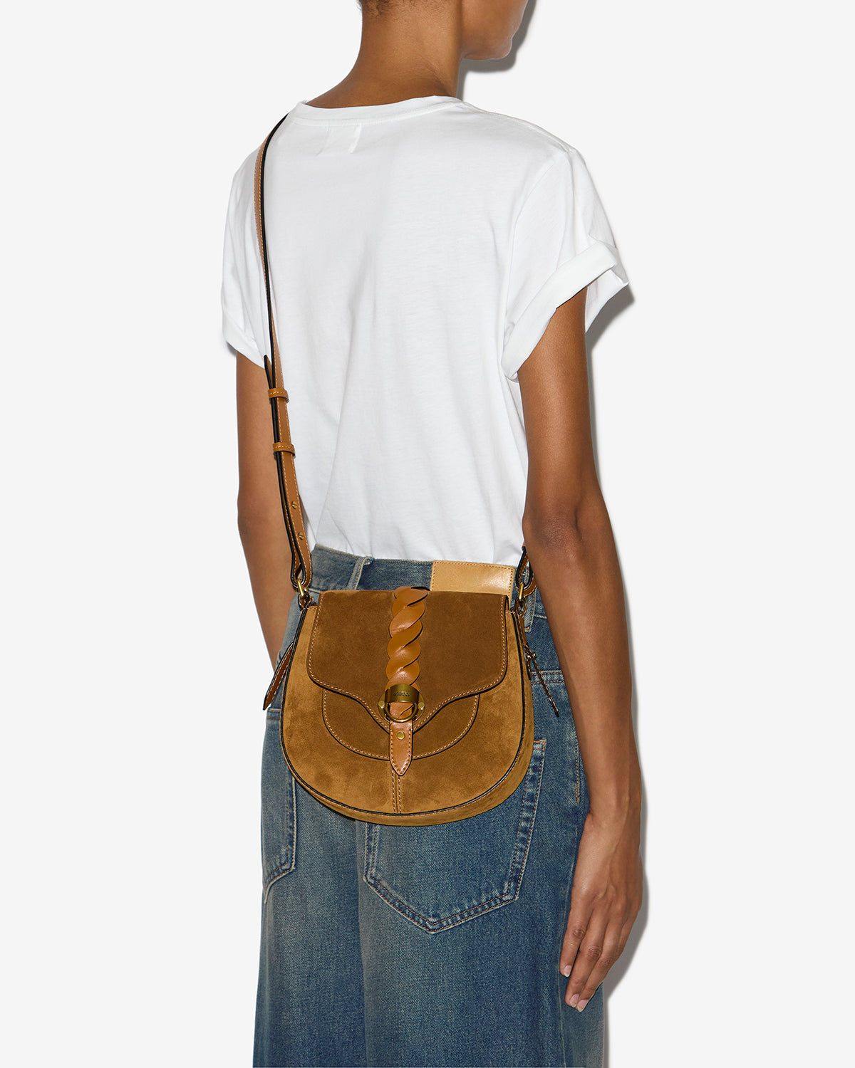 Isabel Marant Altay Small sac cuir velours cognac