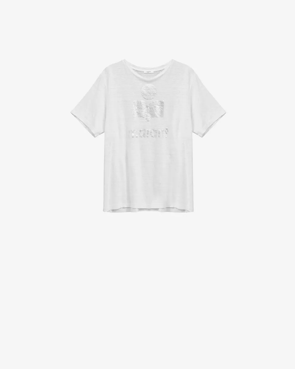 Isabel Marant Zewel t-shirt en lin blanc logo
