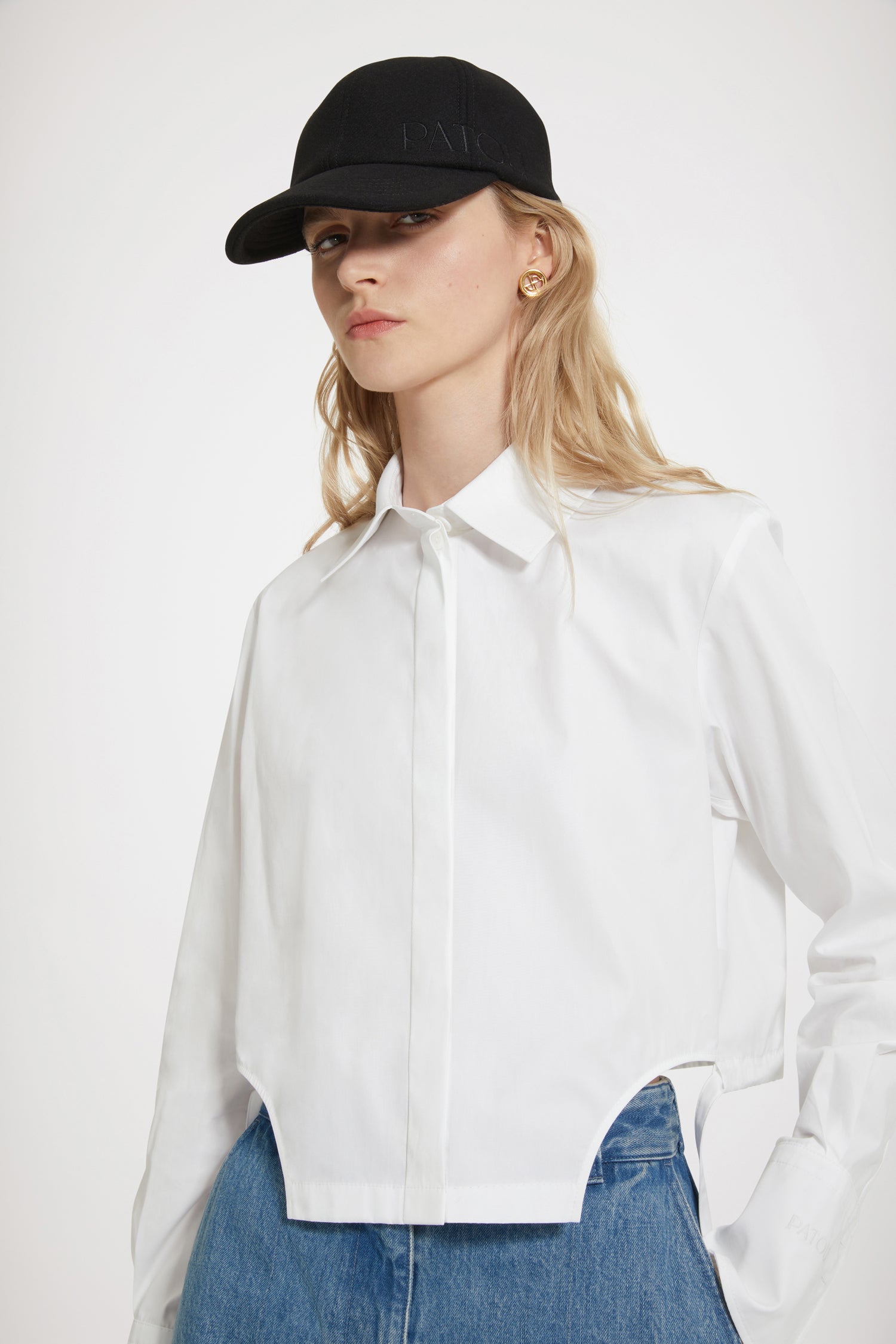 Patou BL026 chemise cropped coton bio blanche 34-44