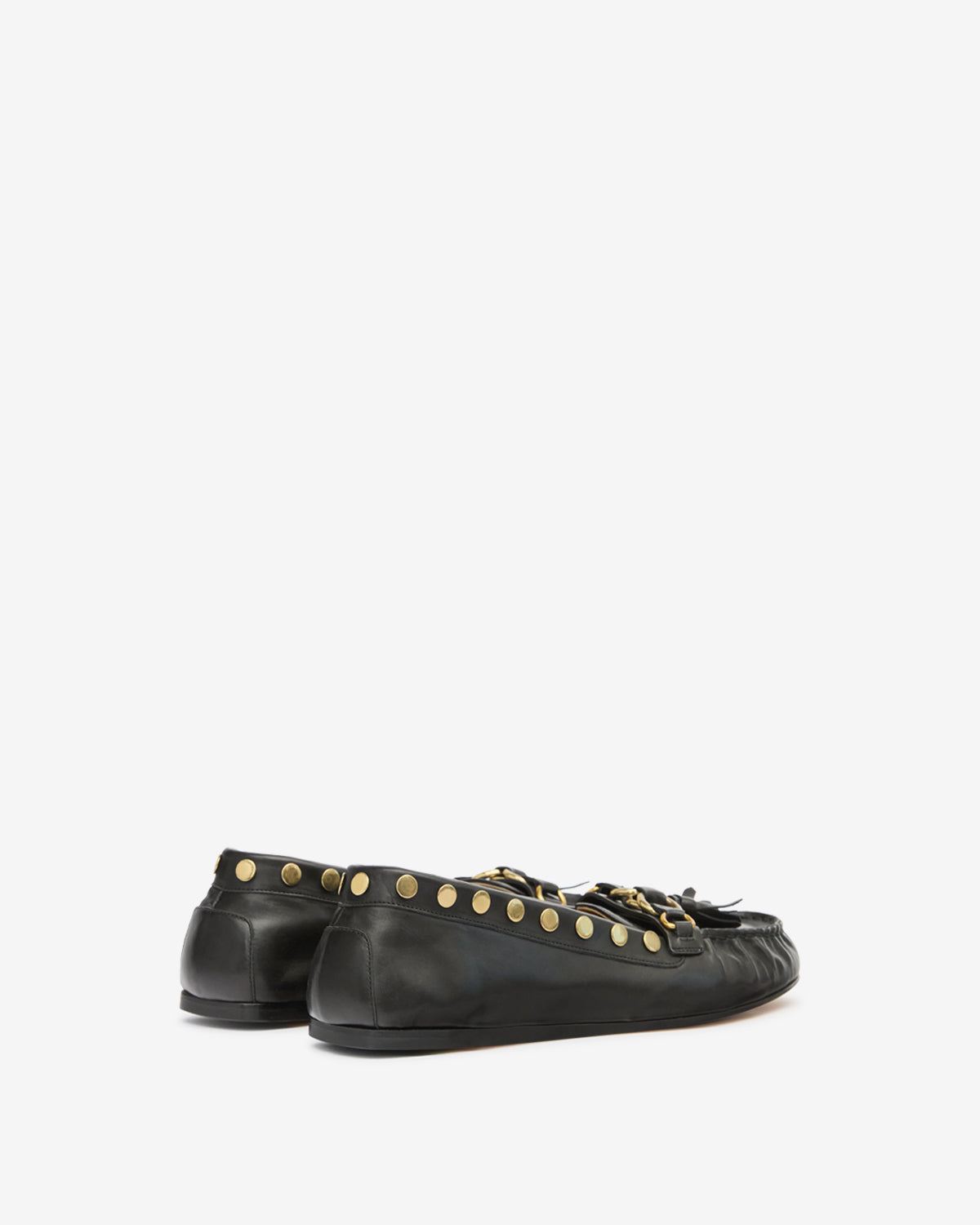 Isabel Marant Faxel mocassins cuir noir pompons