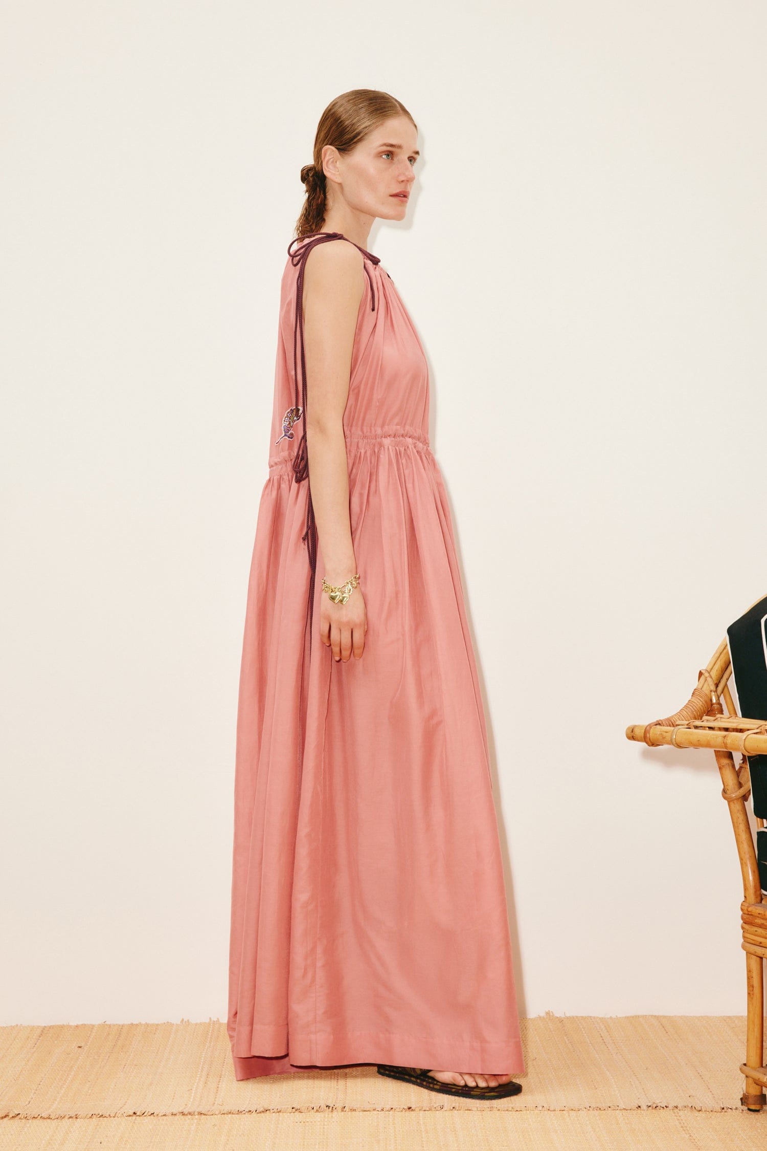 Alemais Zuri robe maxi brodée coton et soie