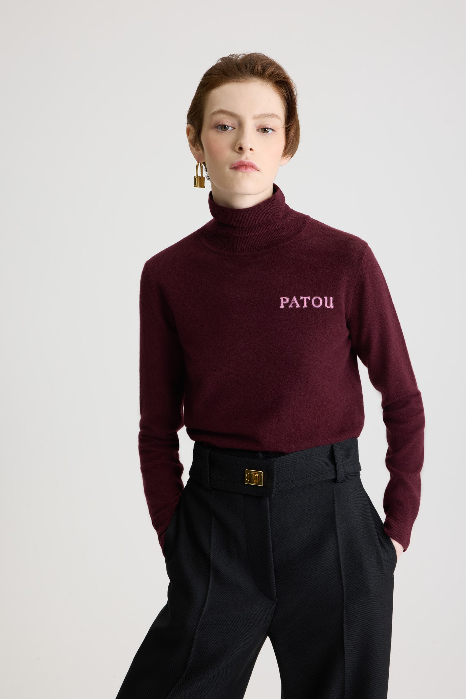 Patou KN3088041317R pull col roule laine cachemire Vignola