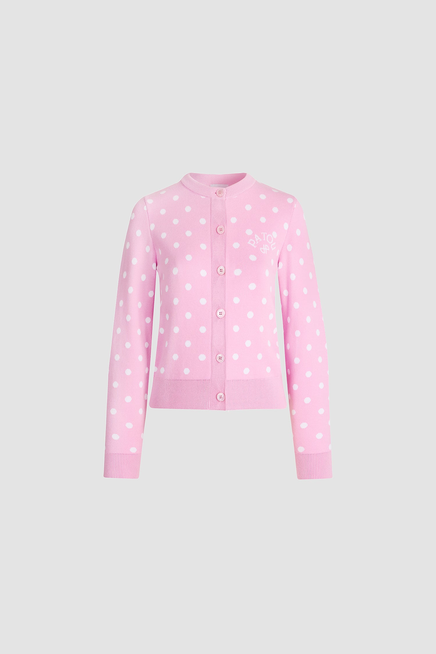 Patou Knitwear P26KN316 cardigan pois rose candy