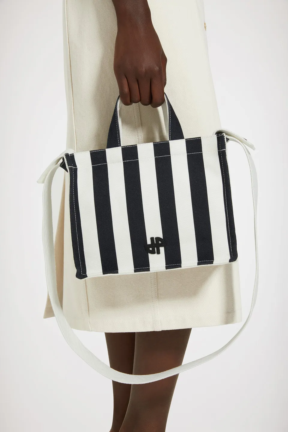 Patou AC044 P24AC044 tote toile rayé noir blanc TU