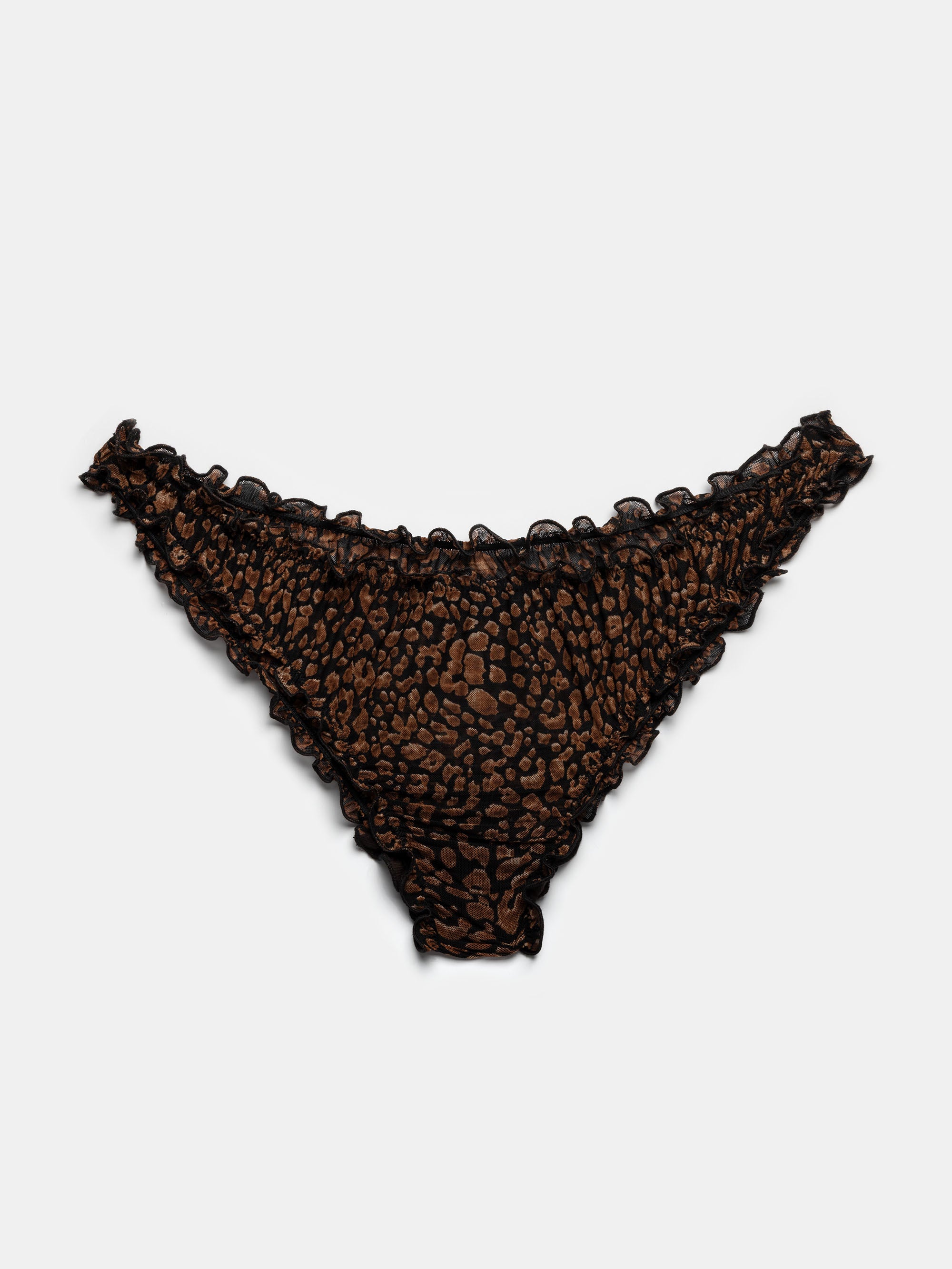 Ester Manas Brown Leopard Ruffled Panties culotte marron
