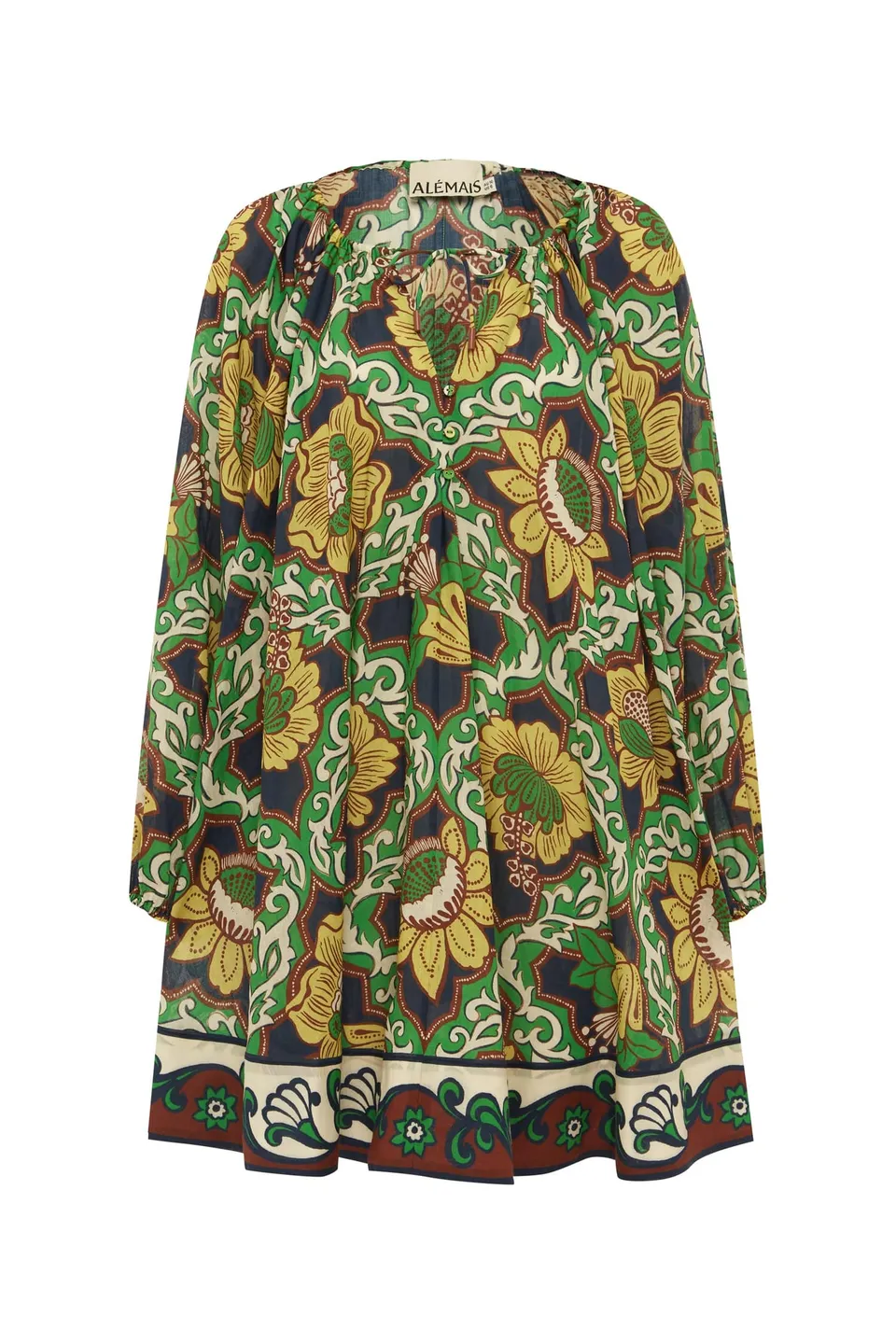 Alemäis Liana Mini Dress robe mini ramie imprimé botanique
