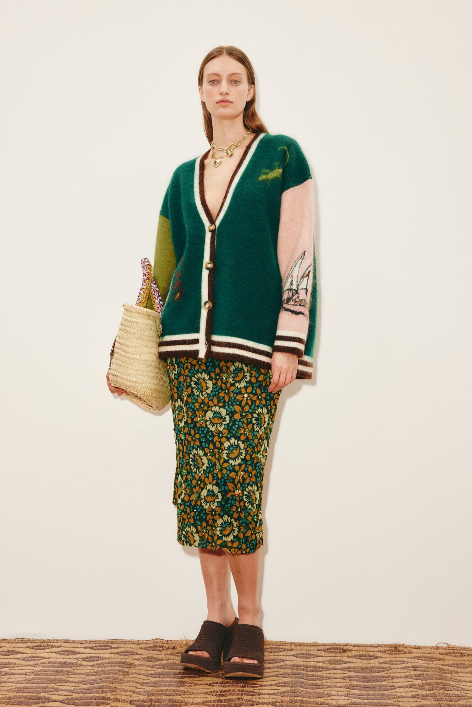 Alemais Toucan Tango Cardigan mohair taille M jungle