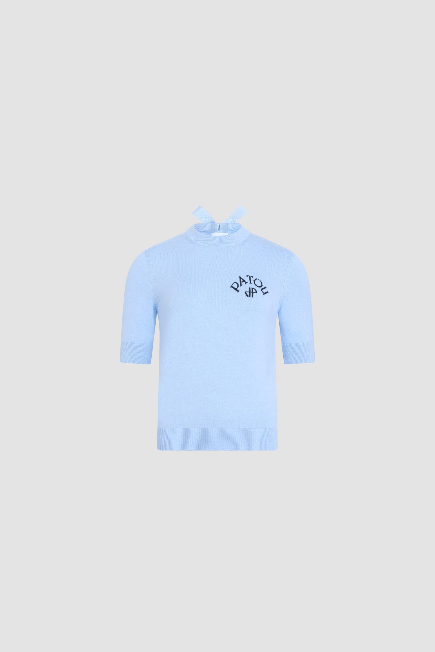 Patou Knitwear P26KN3008045662B pull coton bleu Riviera Blue