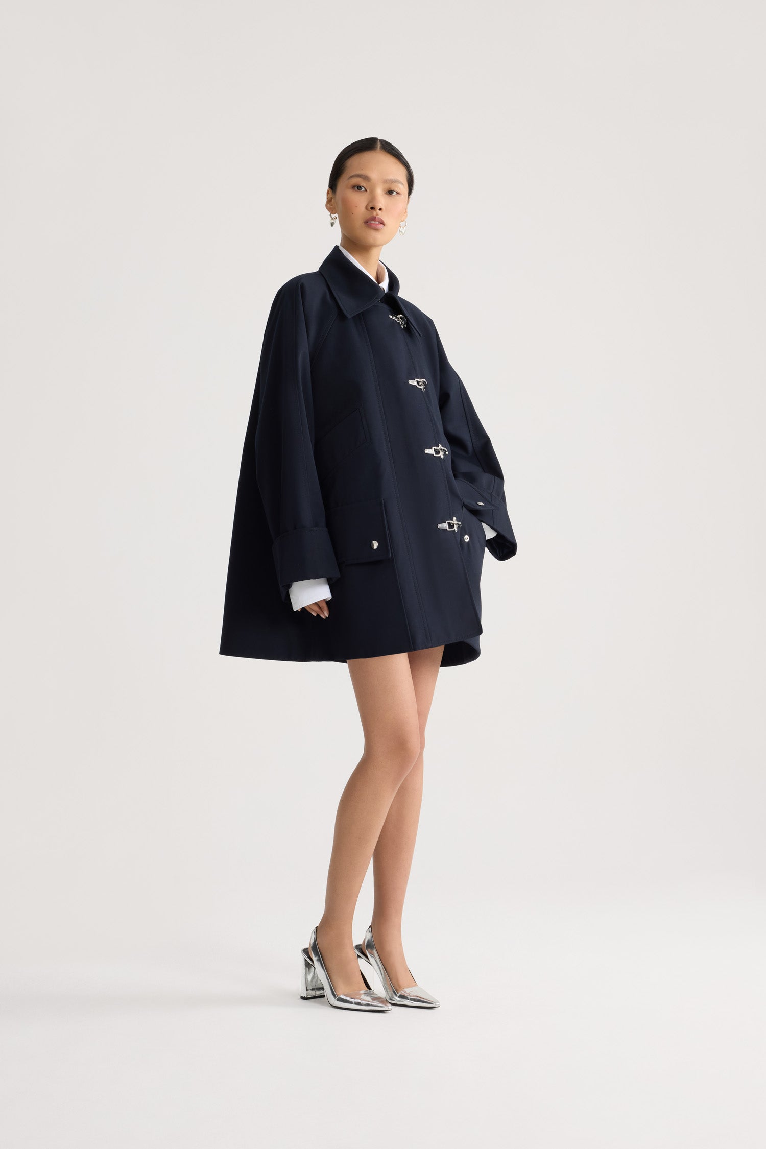 Patou OU0440074698N parka oversize bleu nuit coton bio