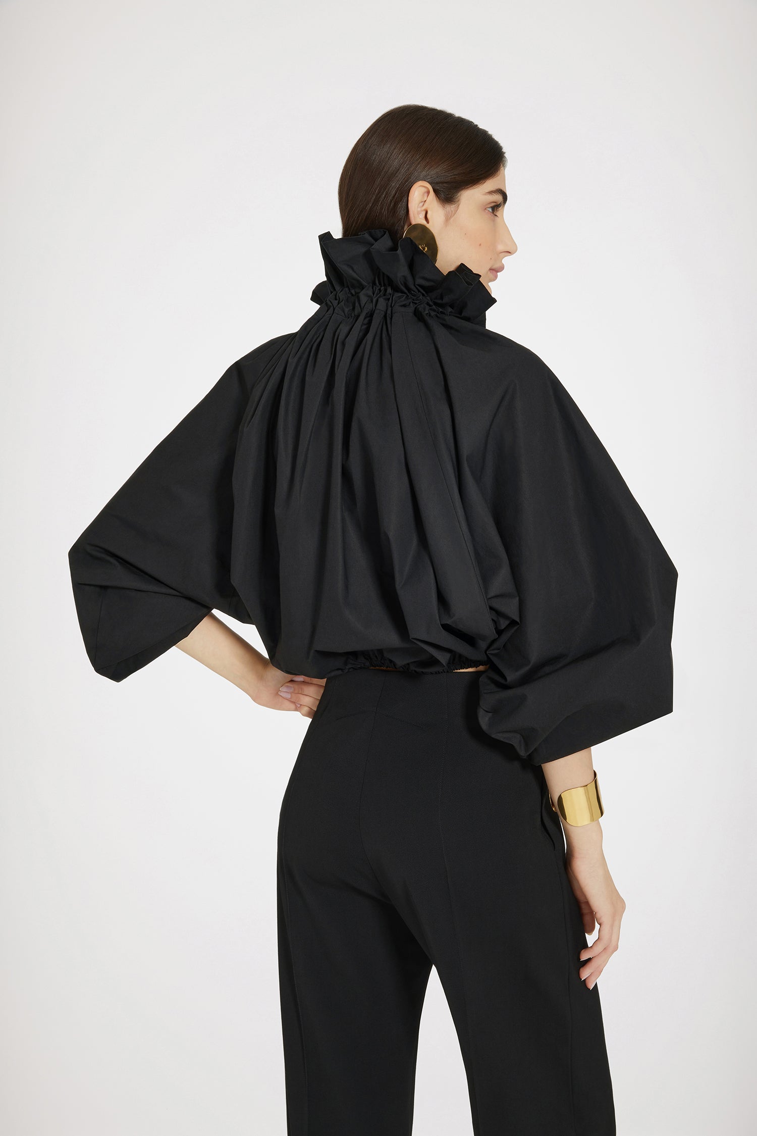 Patou TO032 crop top coton bio noir Total Eclipse