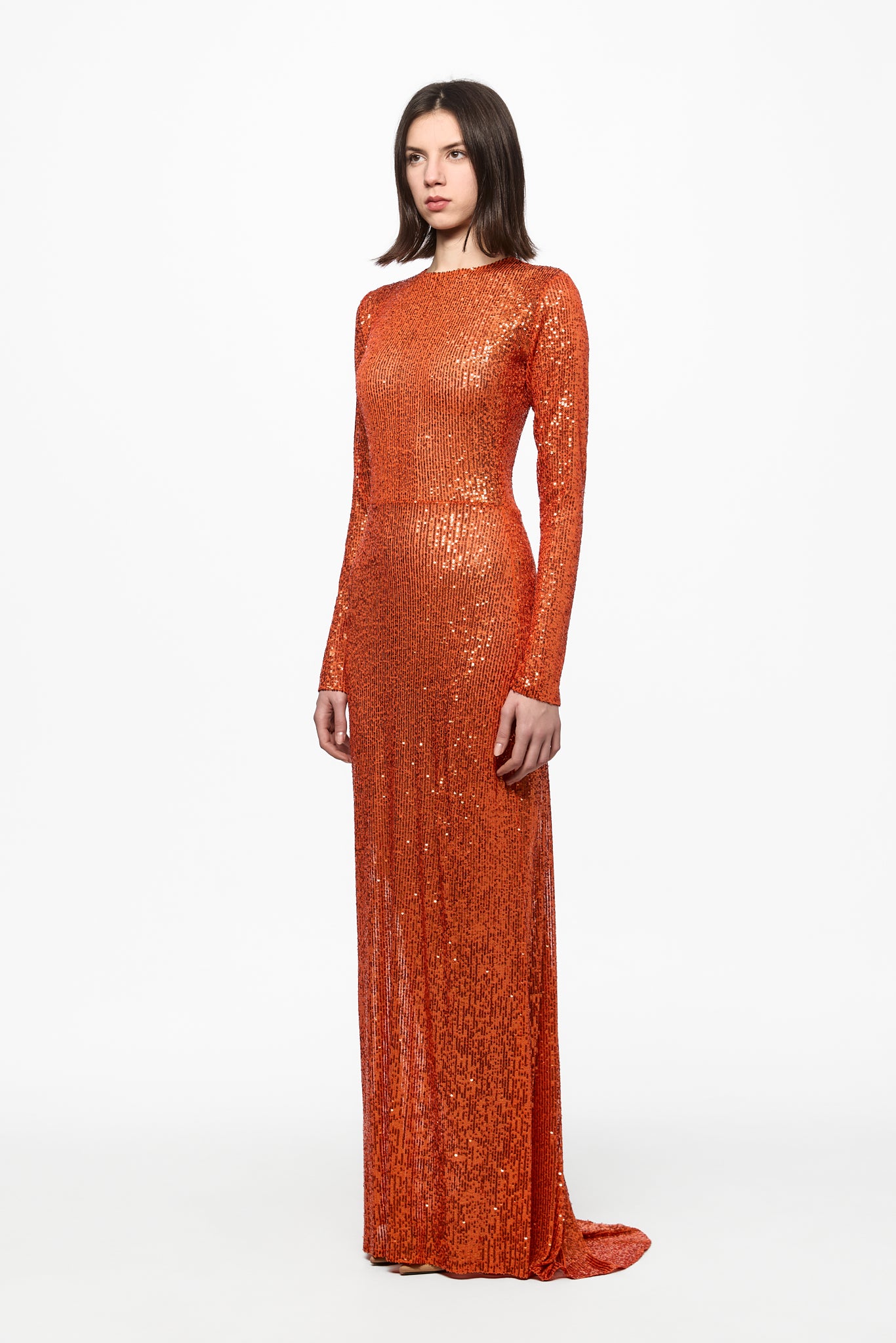 ATU Body Couture Sequined Orange robe maxi orange S