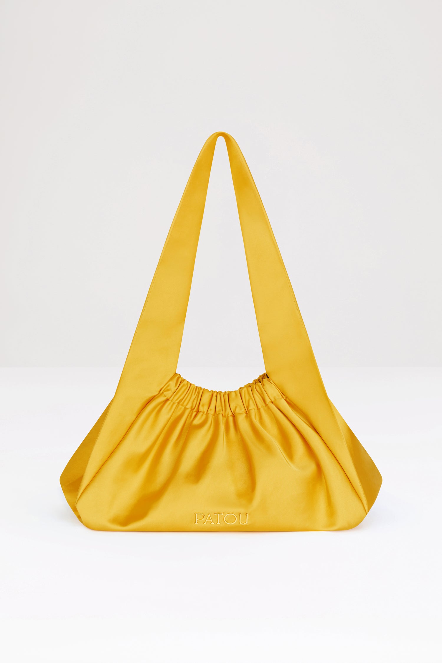 Patou AC055 sac hobo satin Sun jaune grand