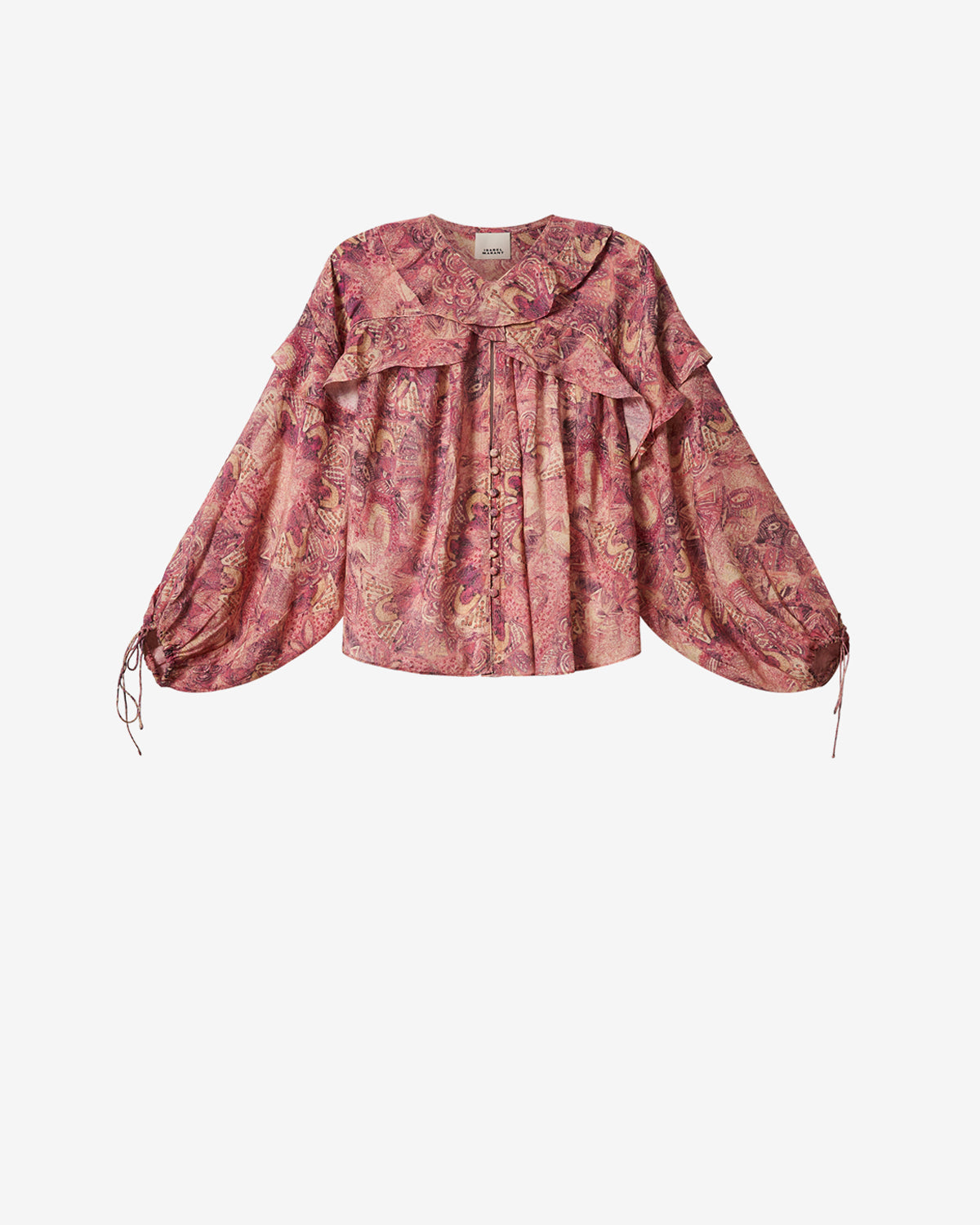 Isabel Marant Charis HT0908FA blouse soie rose imprimé