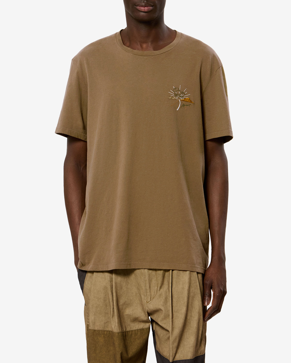 Isabel Marant Honoré TS0052HE t-shirt coton kaki brodé