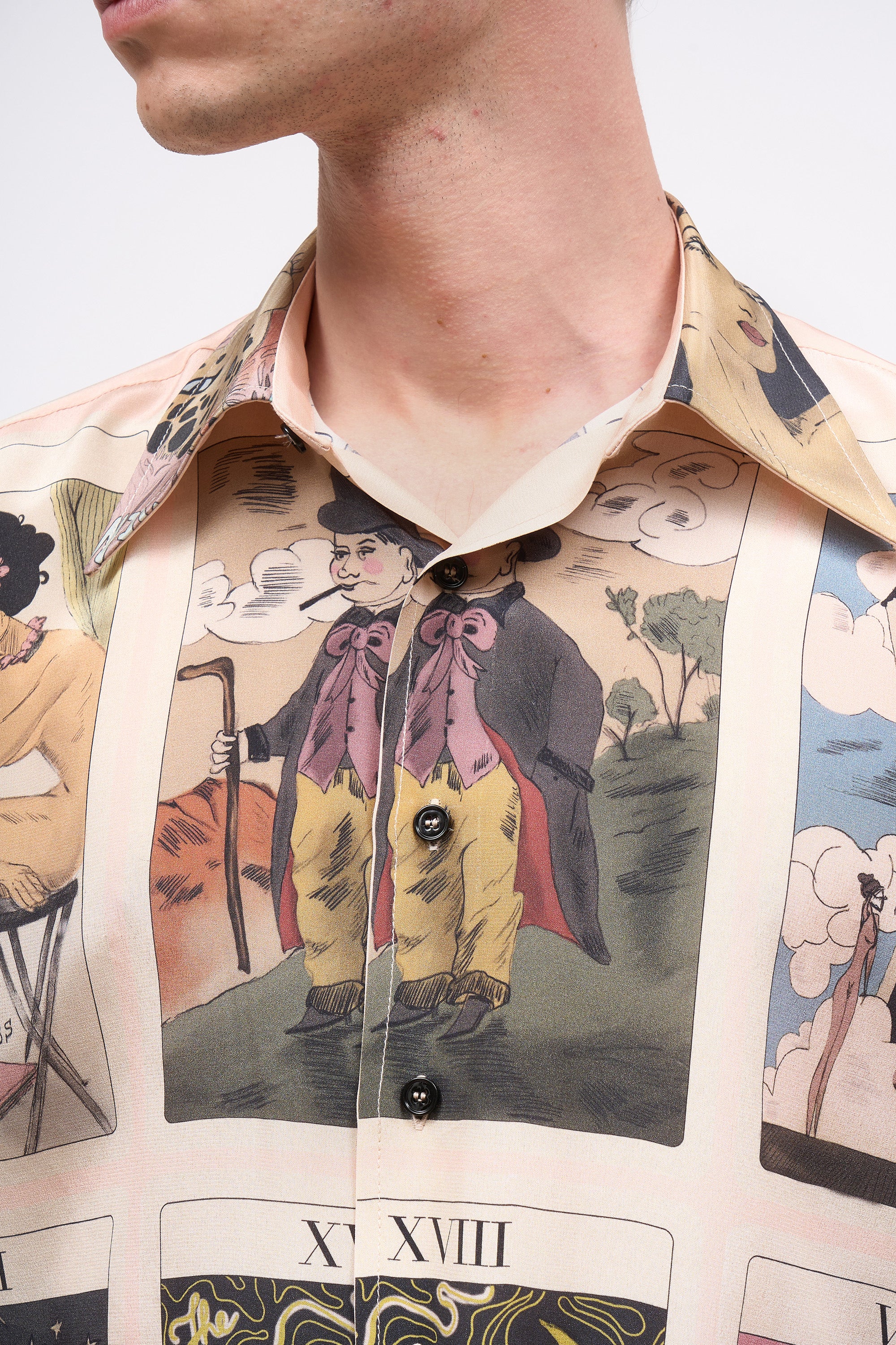 Paul & Joe Gabriel chemise satin soie tarot rose pâle