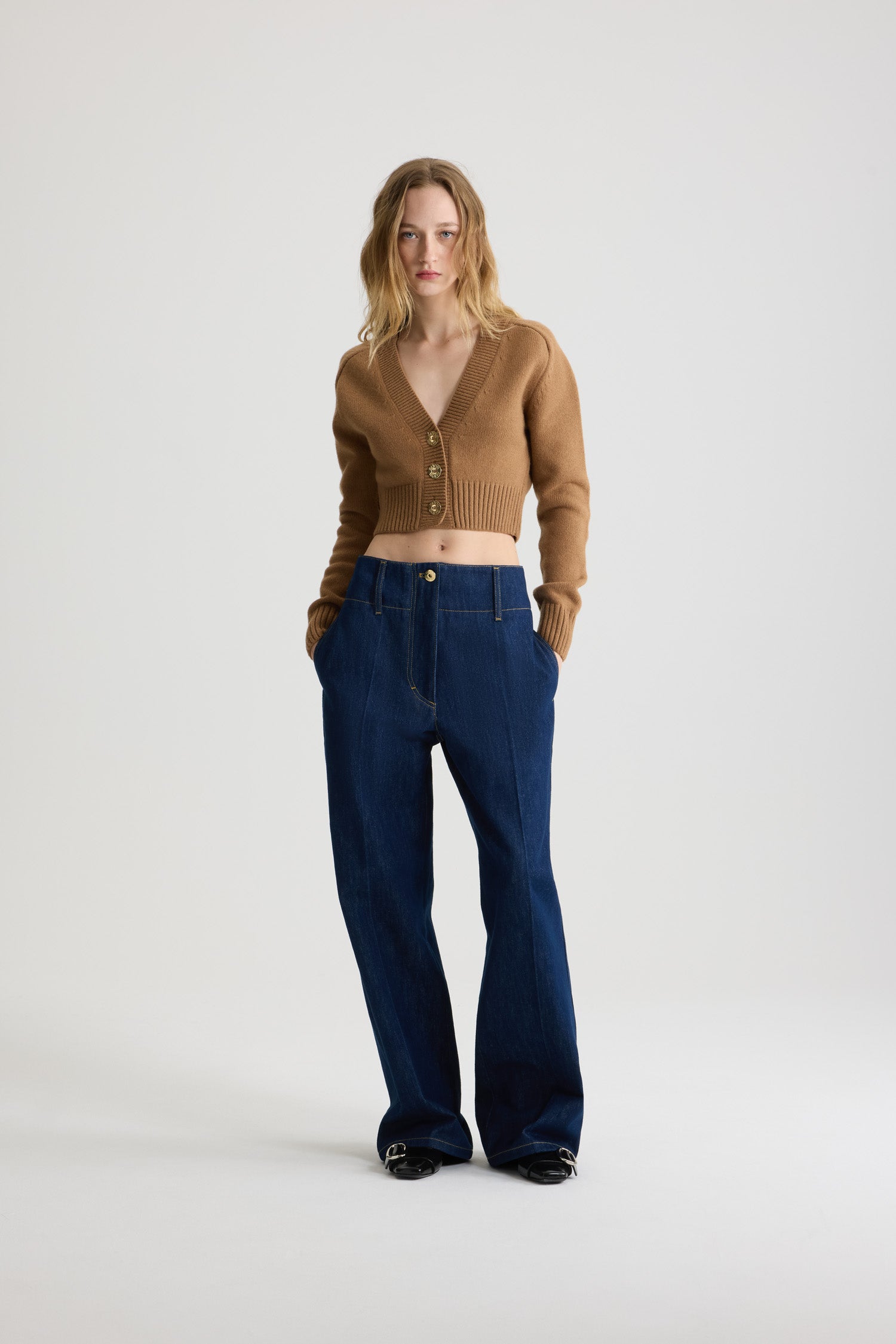 Patou Cardigan KN277 gilet laine nutmeg XS cachemire