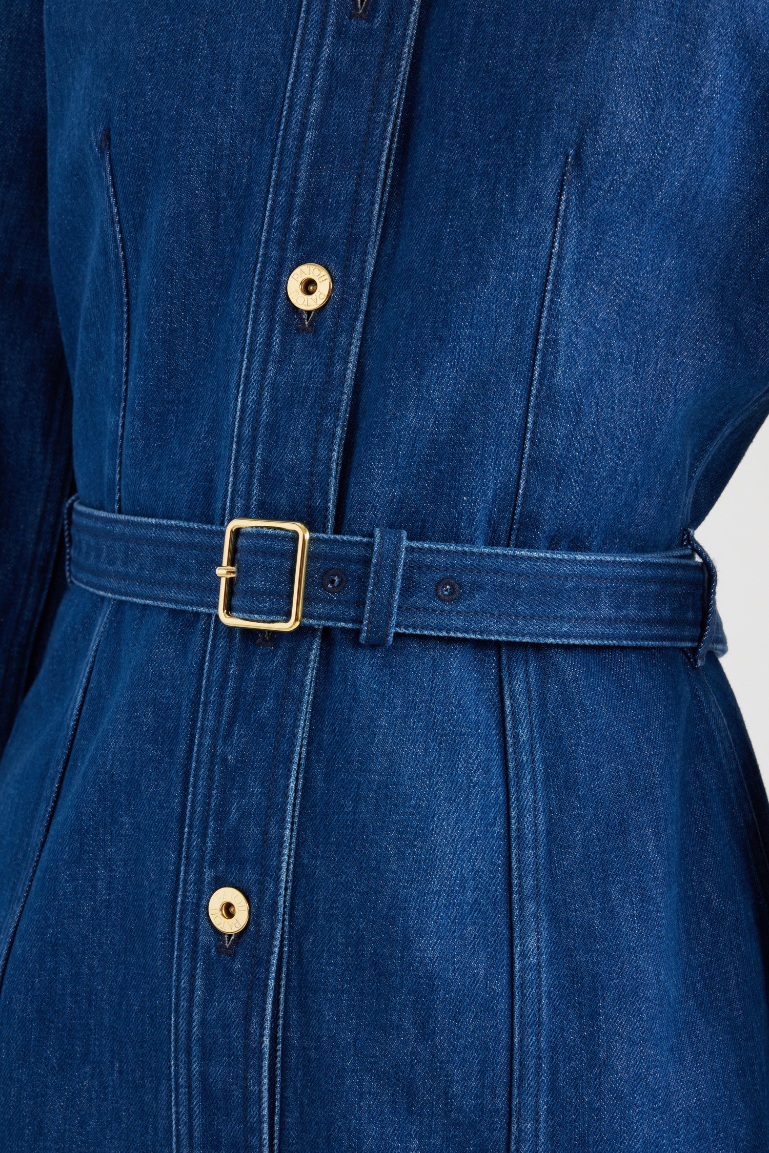 Patou Denim robe chemise DR152 Stonewash denim bio courte
