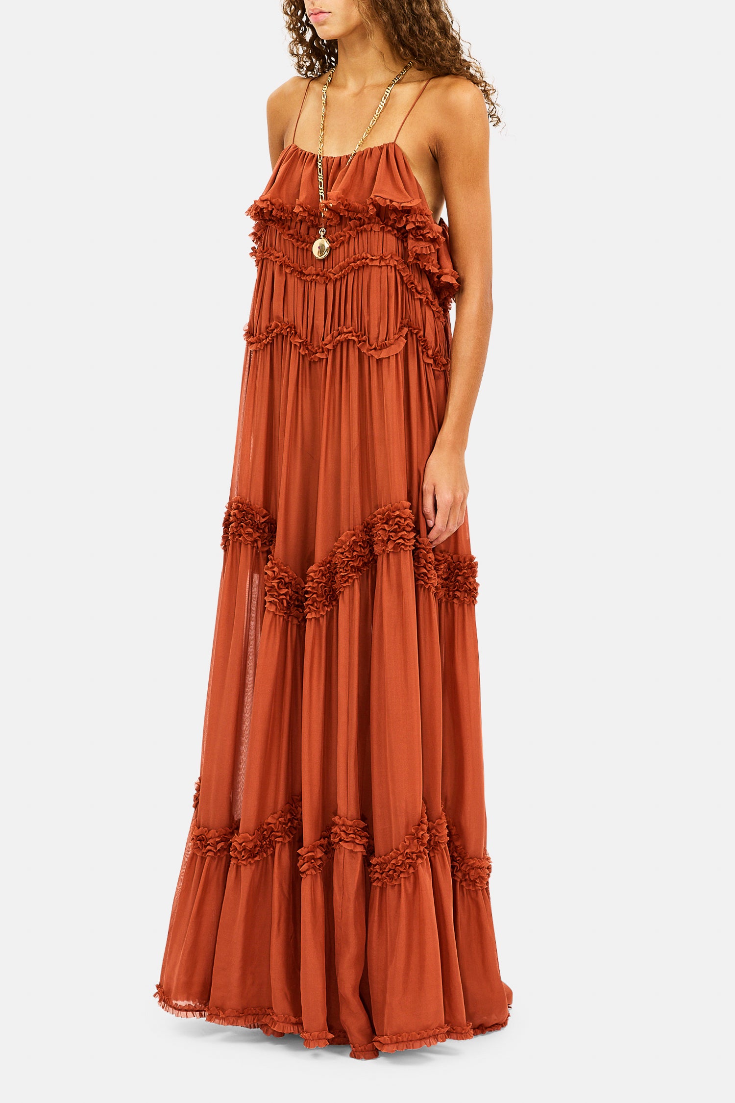 Ulla Johnson Naia robe longue soie argile