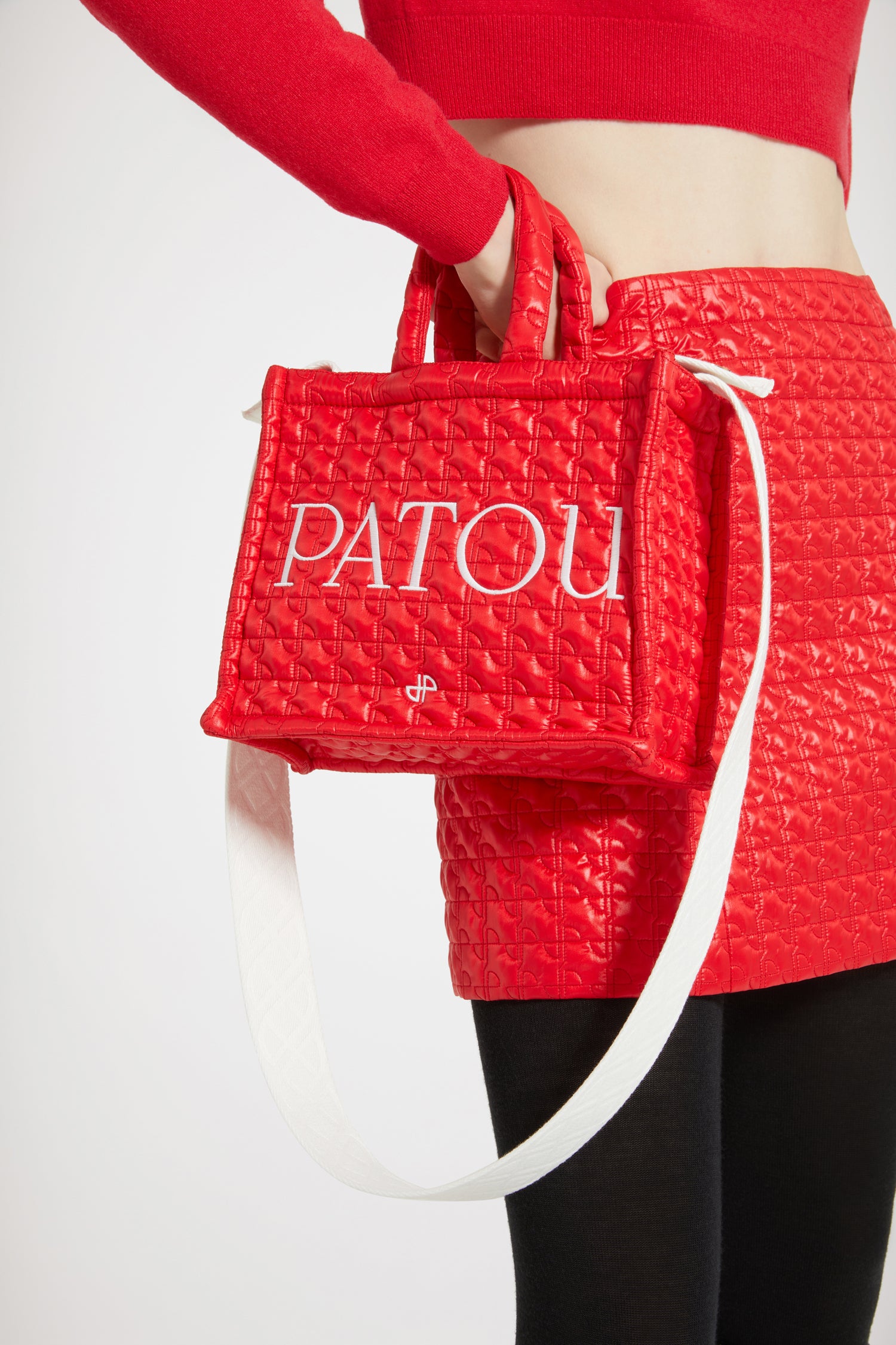 Patou Bags tote H23AC0250123307R Red Ski Slope nylon matelassé