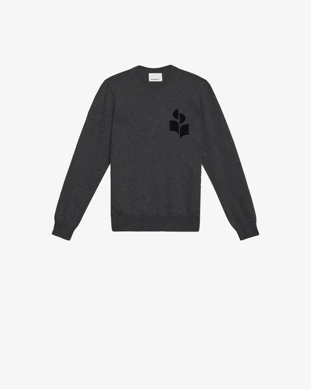 Isabel Marant Evans pull laine anthracite logo IM
