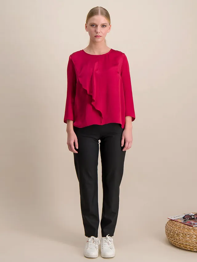 Anahide Saint André Evanescent chemisier soie rose droit