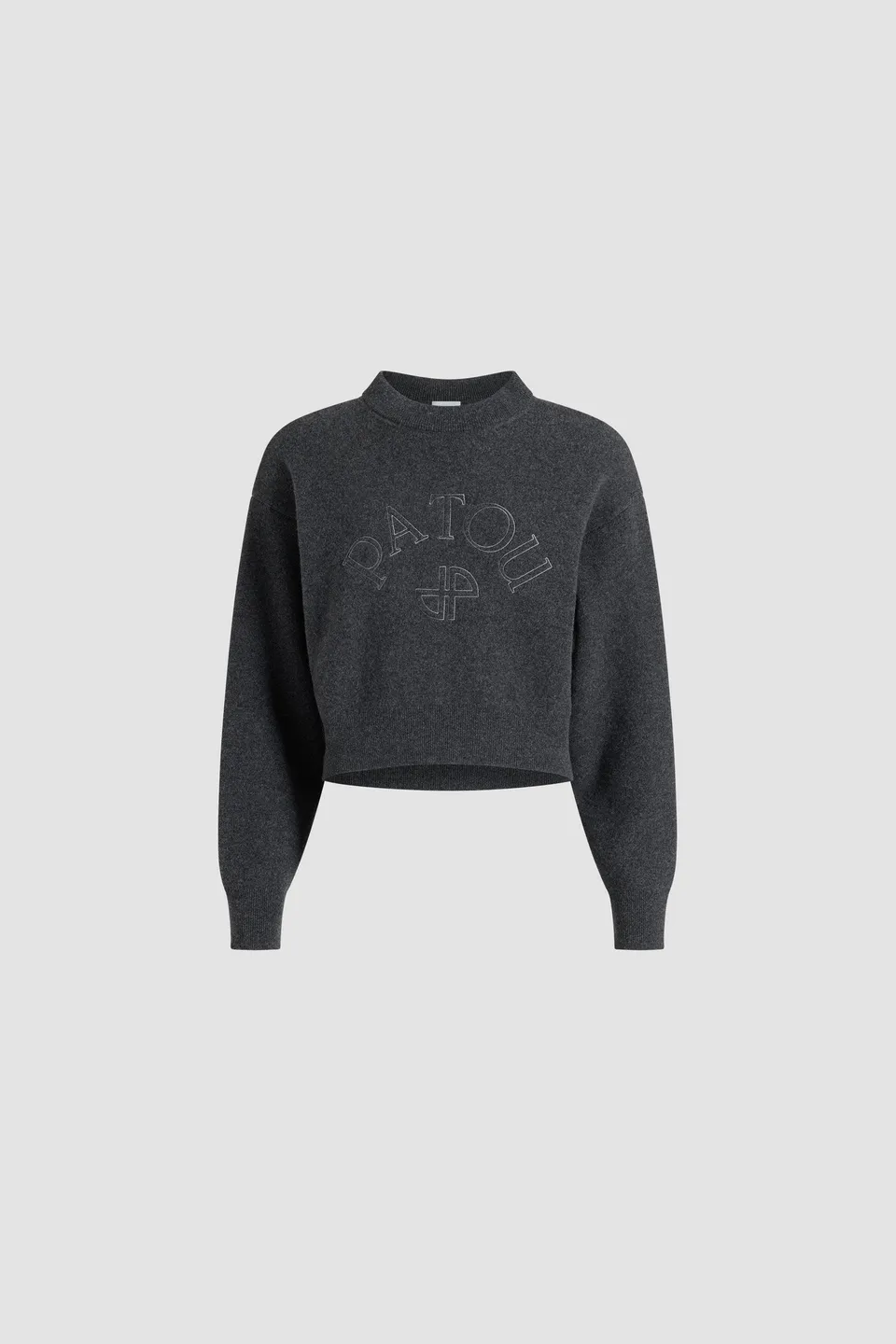 Patou Knitwear pull laine cachemire logo gris Mercury XS-XL