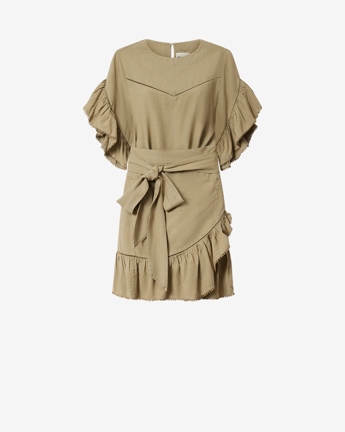 Isabel Marant Melicia robe portefeuille lin light bronze