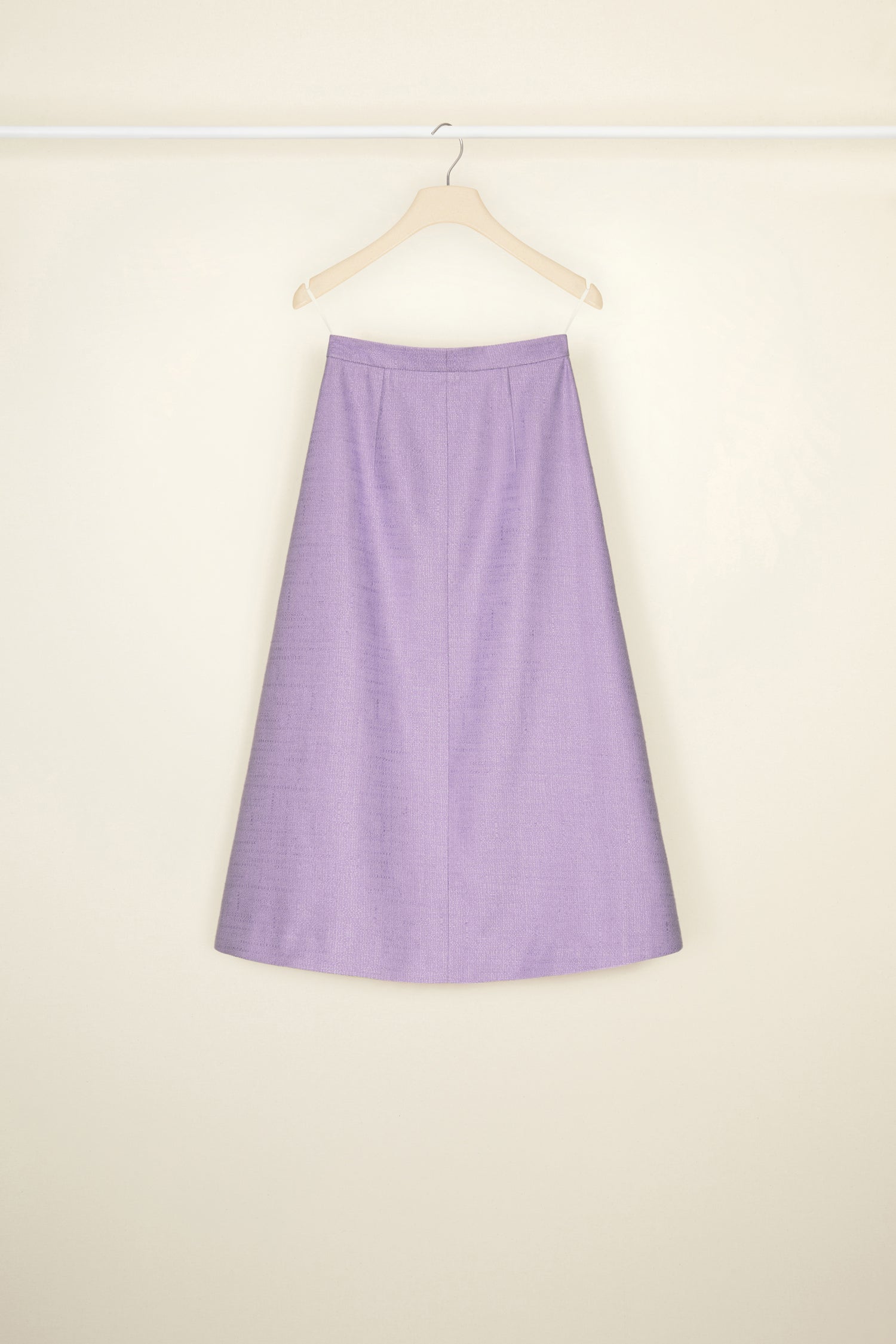 Patou SK020 jupe midi tweed lavande boutonnée