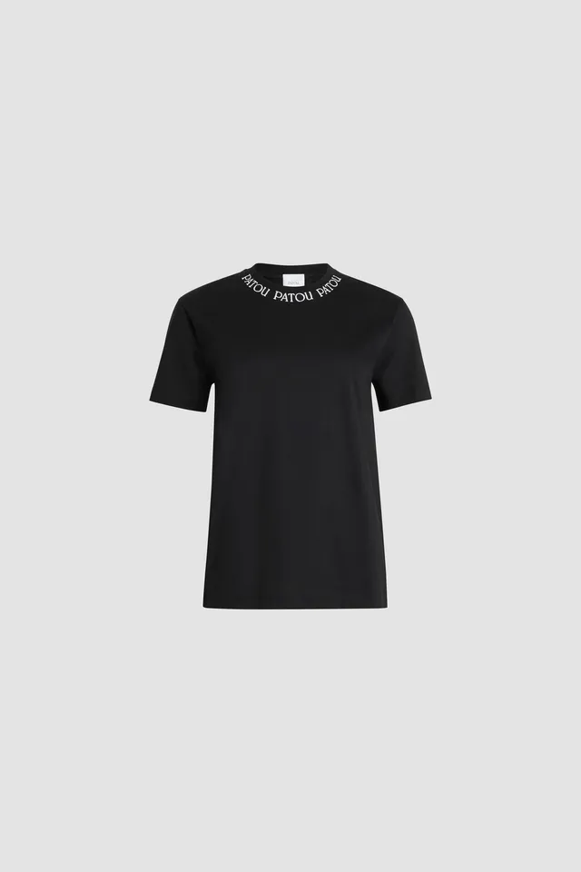 Patou JE186 t-shirt noir logo coton bio