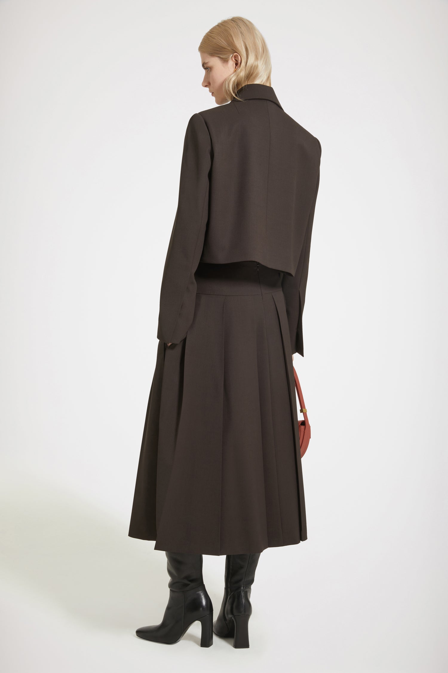 Patou JA032 veste cropped laine chocolat