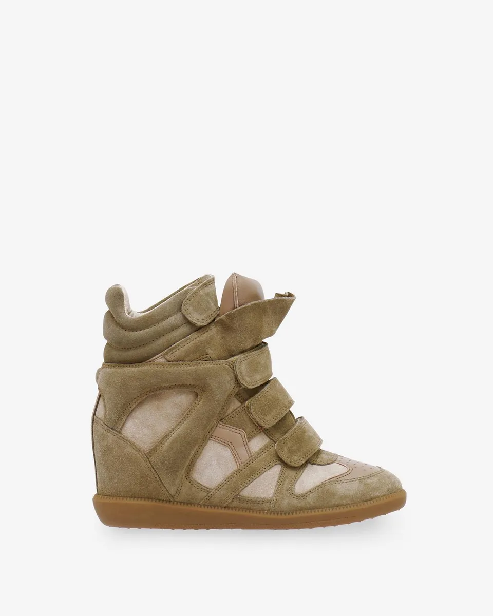 Isabel Marant Bekett baskets compensées taupe cuir