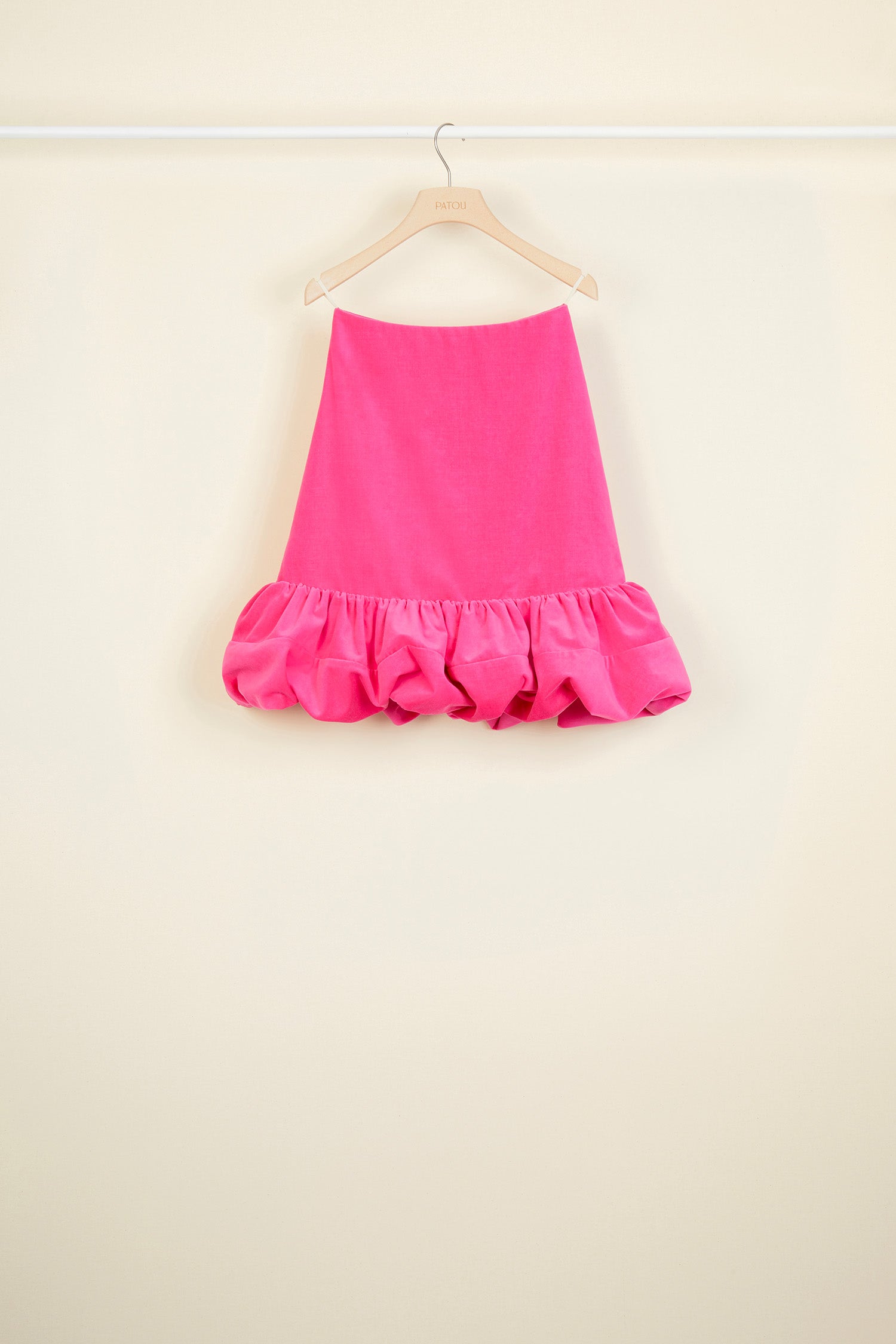 Patou SK006 jupe velours ourlet boule Raspberry