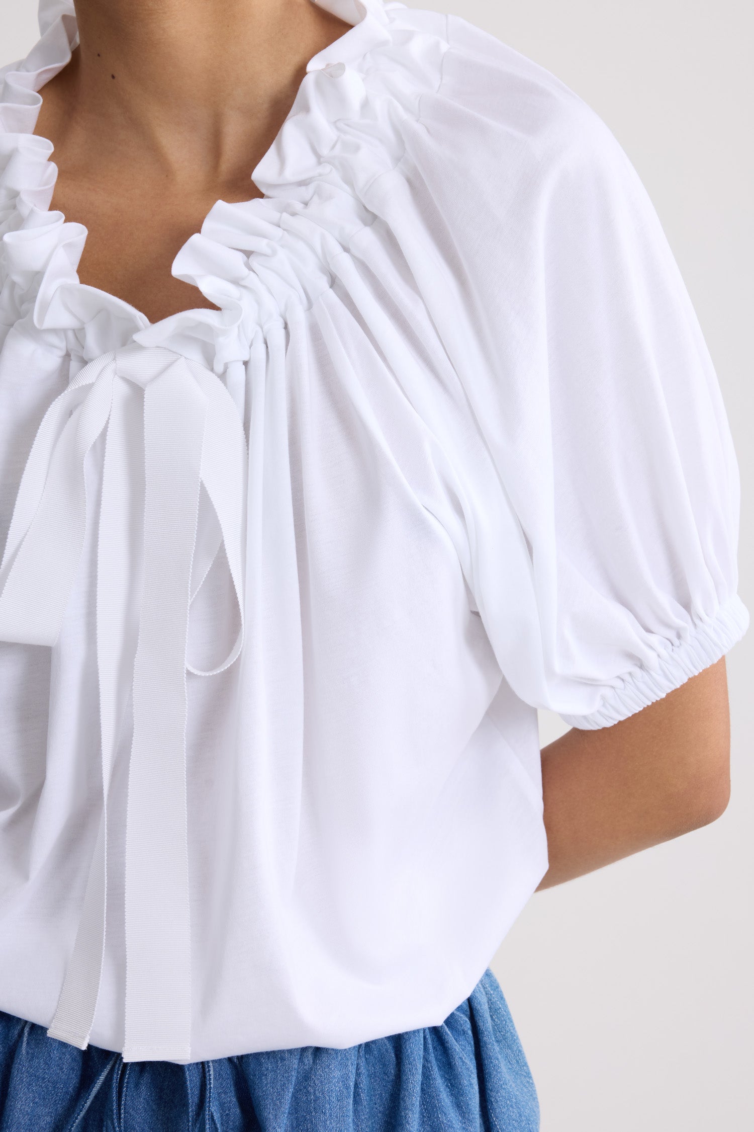 Patou Drawstring P25JE1399999001W t-shirt blanc coton bio