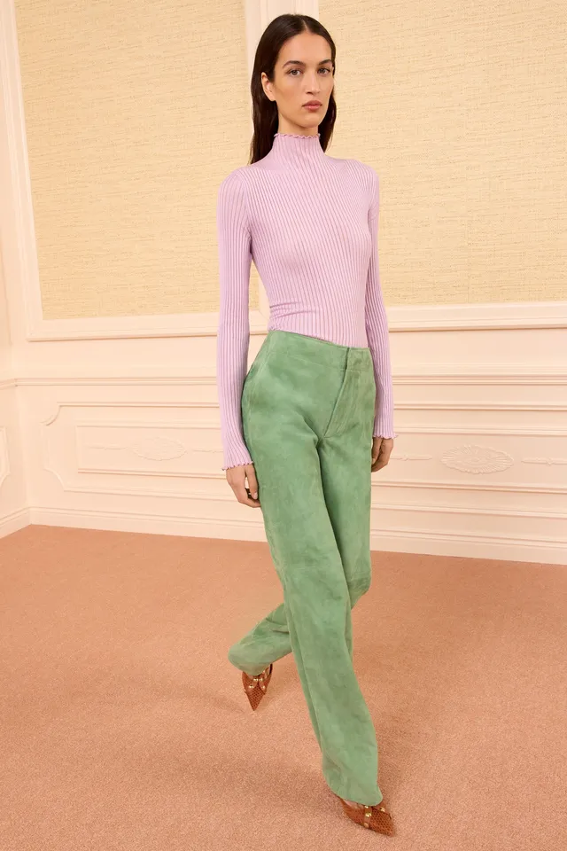 Ulla Johnson Freja pantalon daim vert agneau