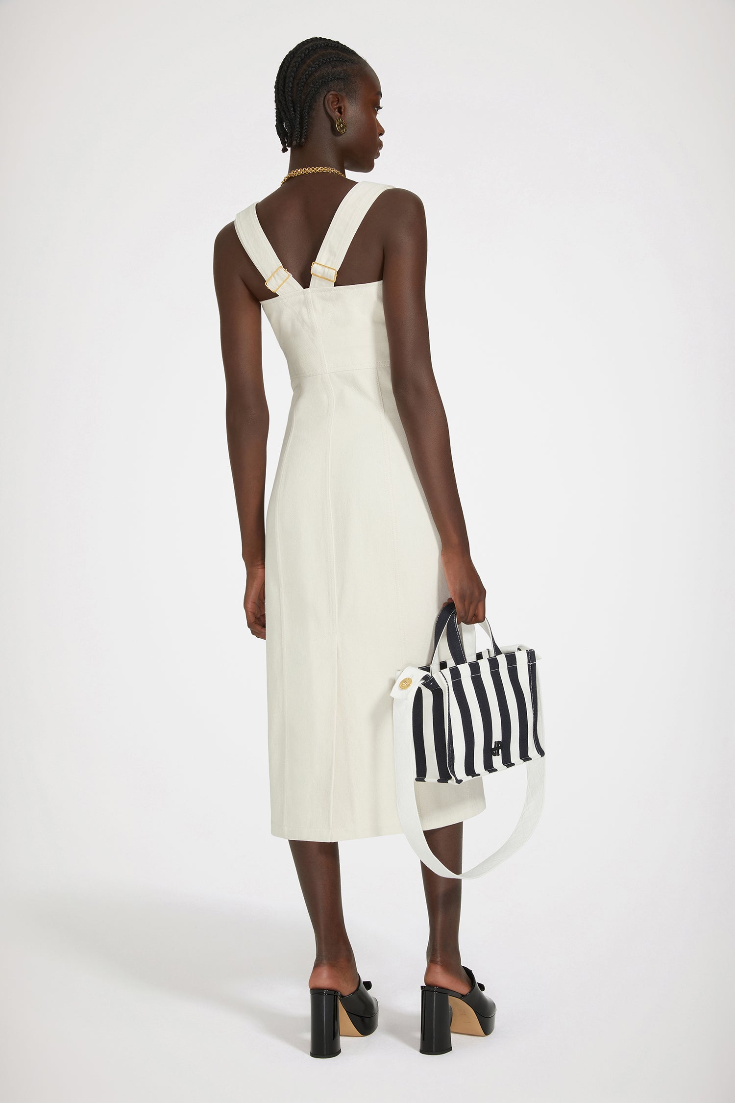 Patou DR134 robe salopette denim coton régénéré écru 38