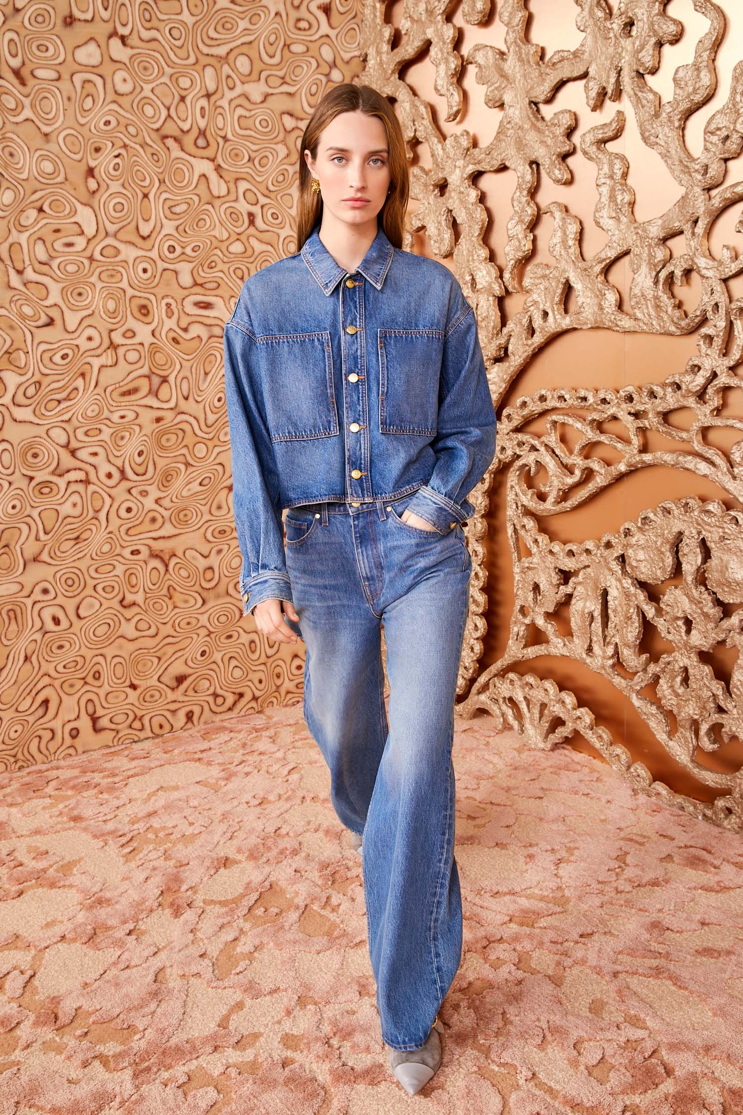 Ulla Johnson Denim Willow Jean jean large bleu Danube coton